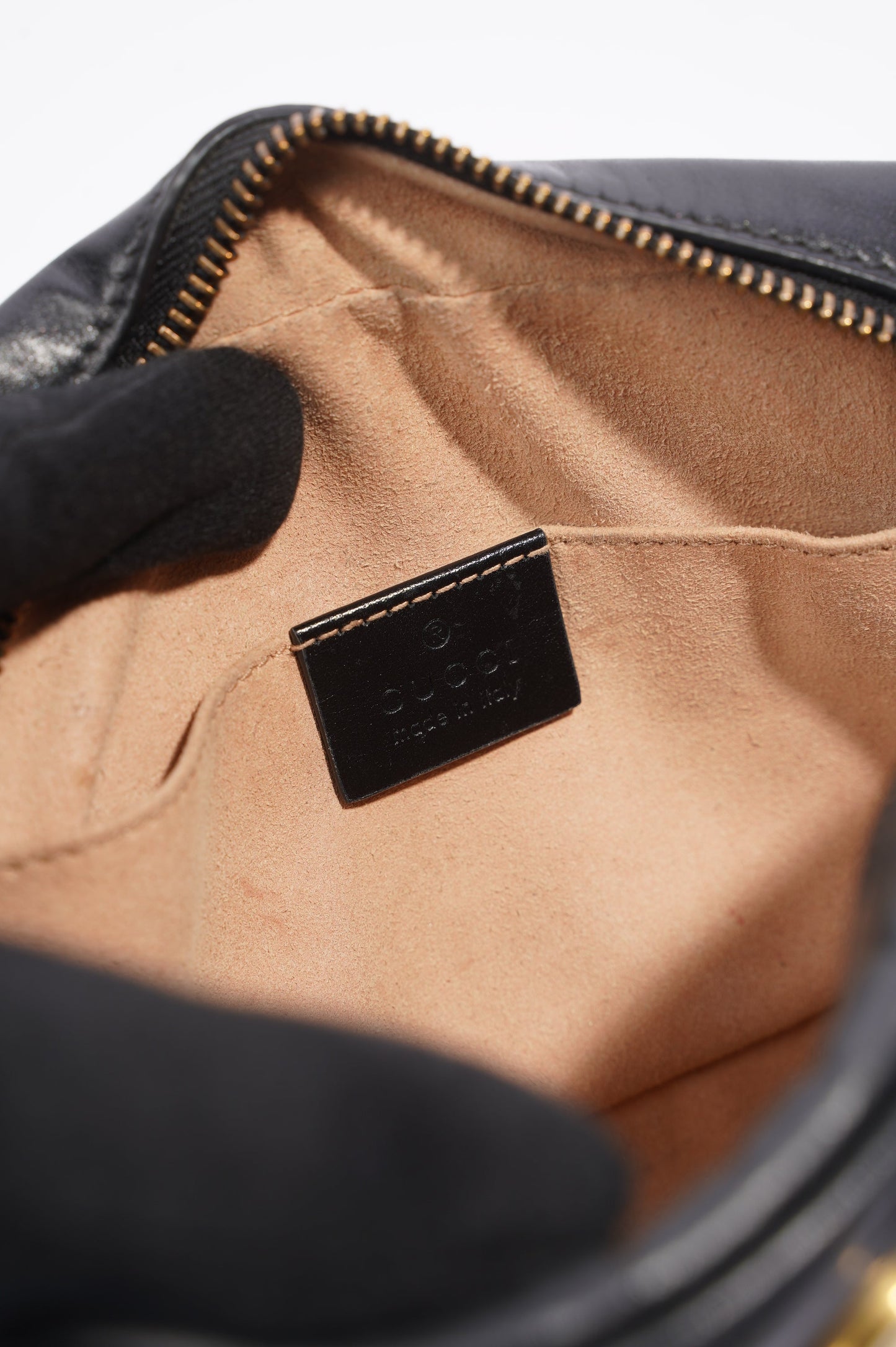 Gucci Marmont Zip Black Matelasse Leather Mini