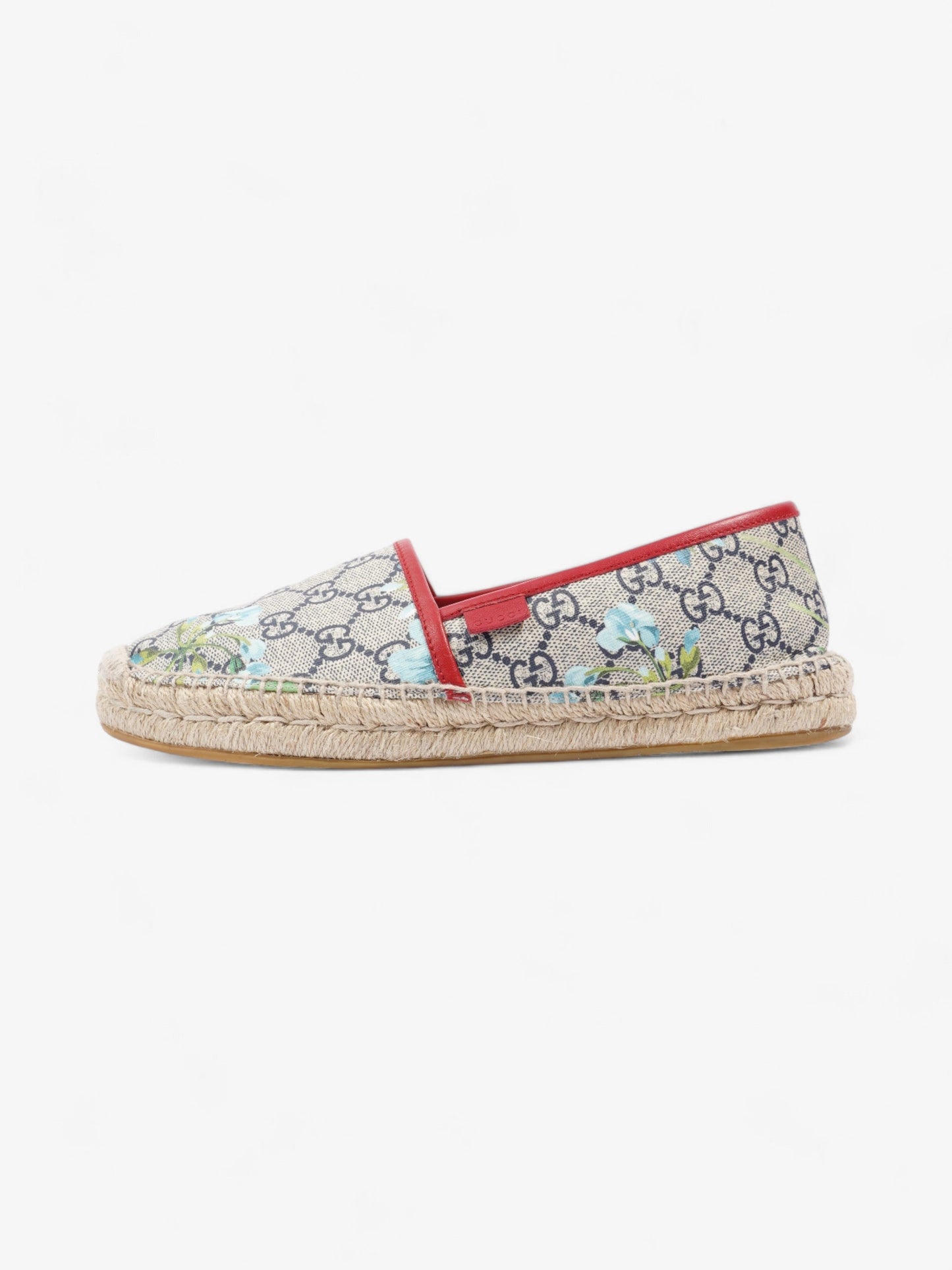 Gucci GG Blooms Espadrilles GG Supreme / Bloom / Hibiscus Red Coated Canvas EU 37 UK 4