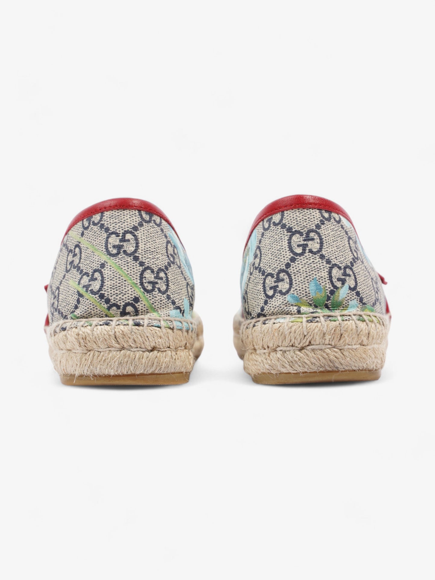 Gucci GG Blooms Espadrilles GG Supreme / Bloom / Hibiscus Red Coated Canvas EU 37 UK 4