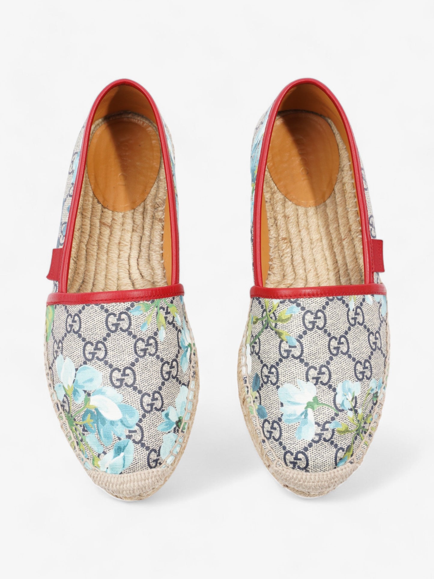 Gucci GG Blooms Espadrilles GG Supreme / Bloom / Hibiscus Red Coated Canvas EU 37 UK 4