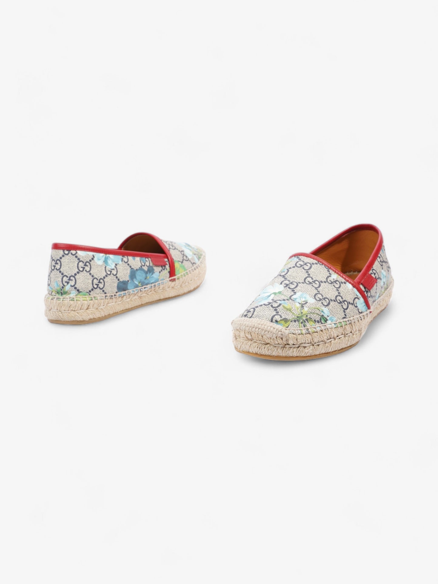 Gucci GG Blooms Espadrilles GG Supreme / Bloom / Hibiscus Red Coated Canvas EU 37 UK 4