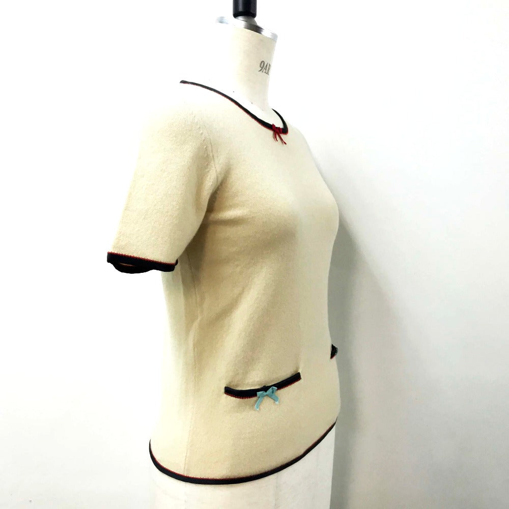 GUCCI Short sleeve T-shirt 501400 cashmere beige ribbon XS