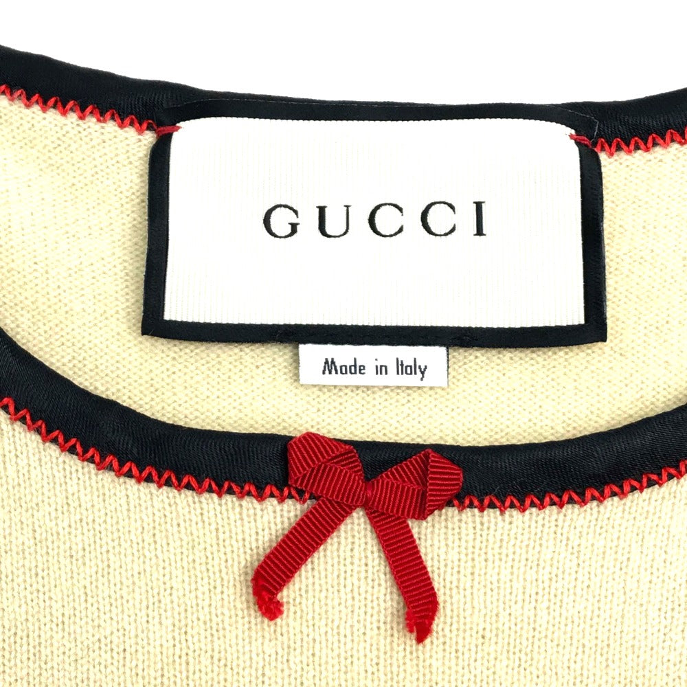 GUCCI Short sleeve T-shirt 501400 cashmere beige ribbon XS