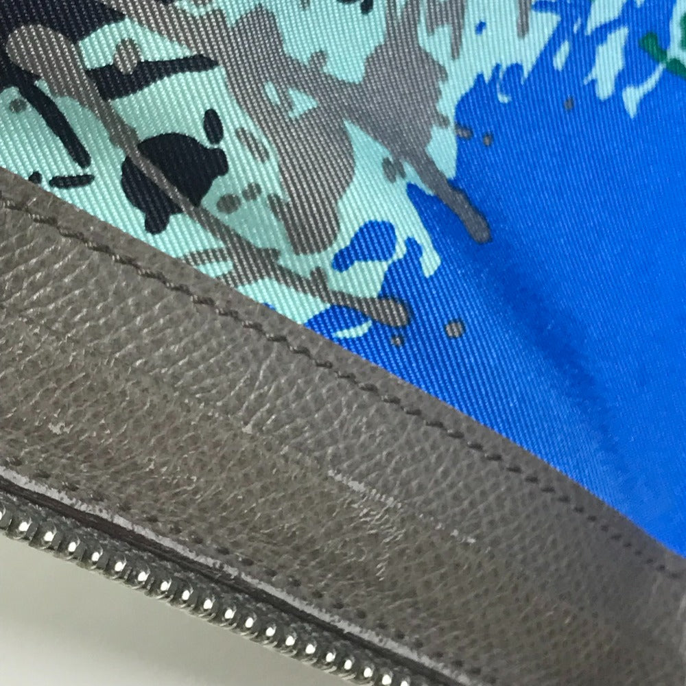 HERMES Clutch bag bag business bag L-shaped fastener Zip computer Epsom Gray unisex(Unisex) Used