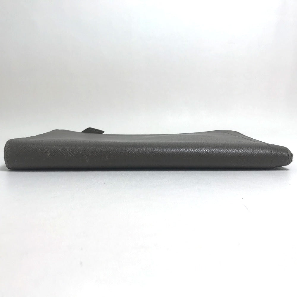 HERMES Clutch bag bag business bag L-shaped fastener Zip computer Epsom Gray unisex(Unisex) Used