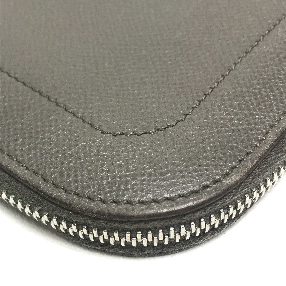 HERMES Clutch bag bag business bag L-shaped fastener Zip computer Epsom Gray unisex(Unisex) Used