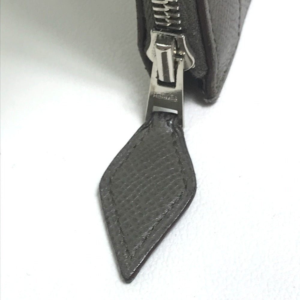 HERMES Clutch bag bag business bag L-shaped fastener Zip computer Epsom Gray unisex(Unisex) Used