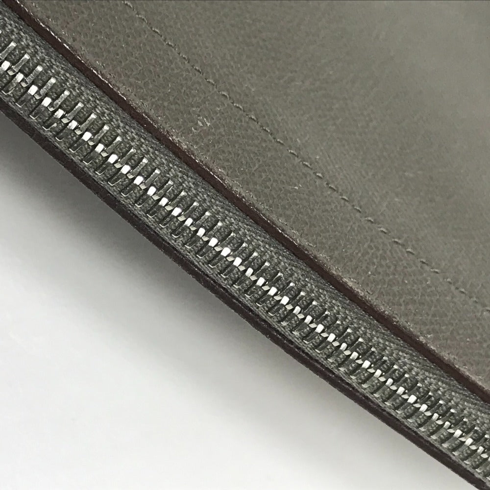 HERMES Clutch bag bag business bag L-shaped fastener Zip computer Epsom Gray unisex(Unisex) Used