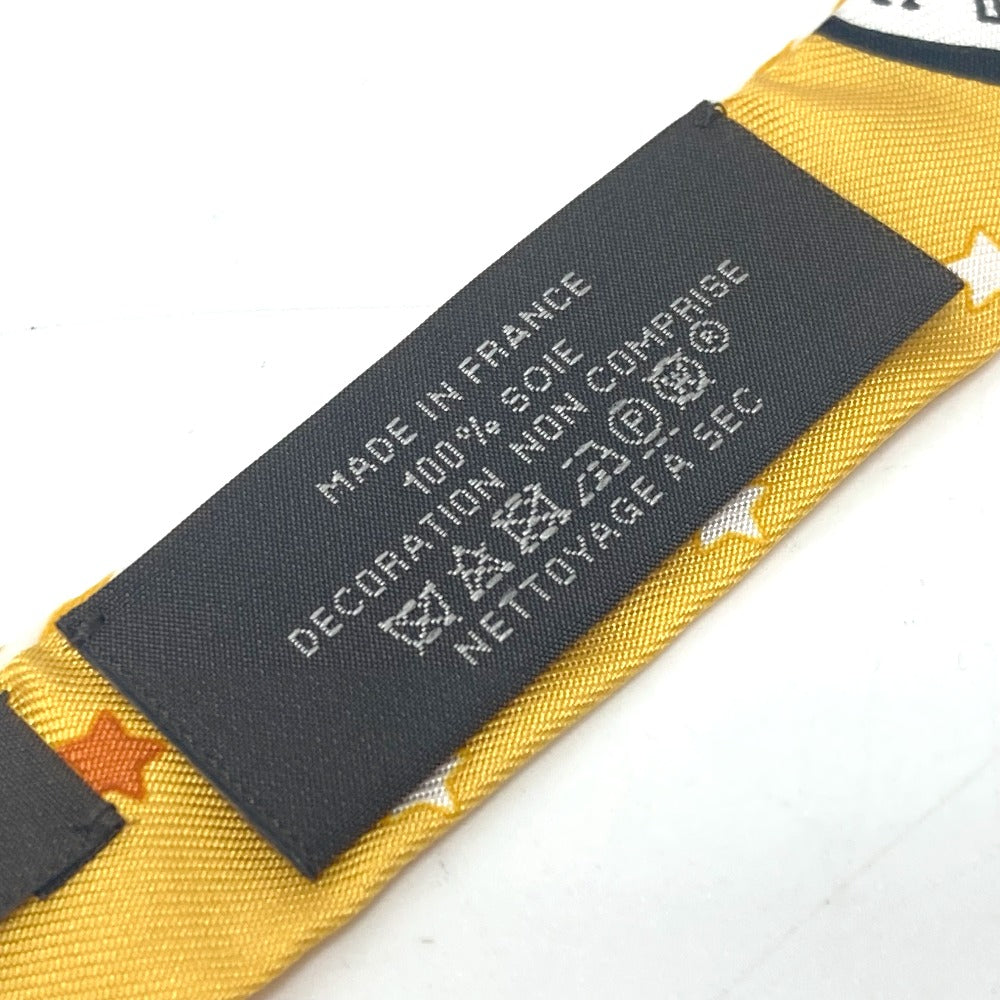 HERMES scarf silk yellow Twilly Doll Candy Herms Paris Station Women Used
