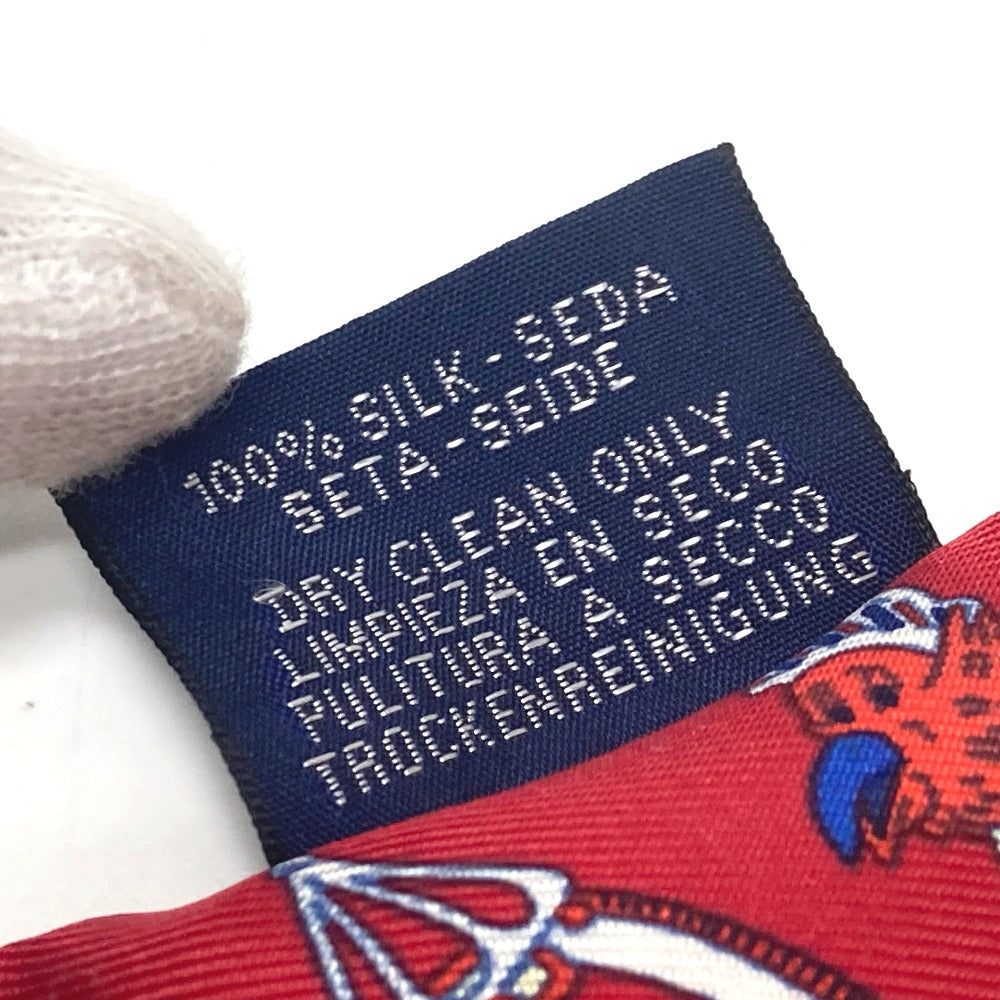 HERMES scarf silk Red animal Women Used