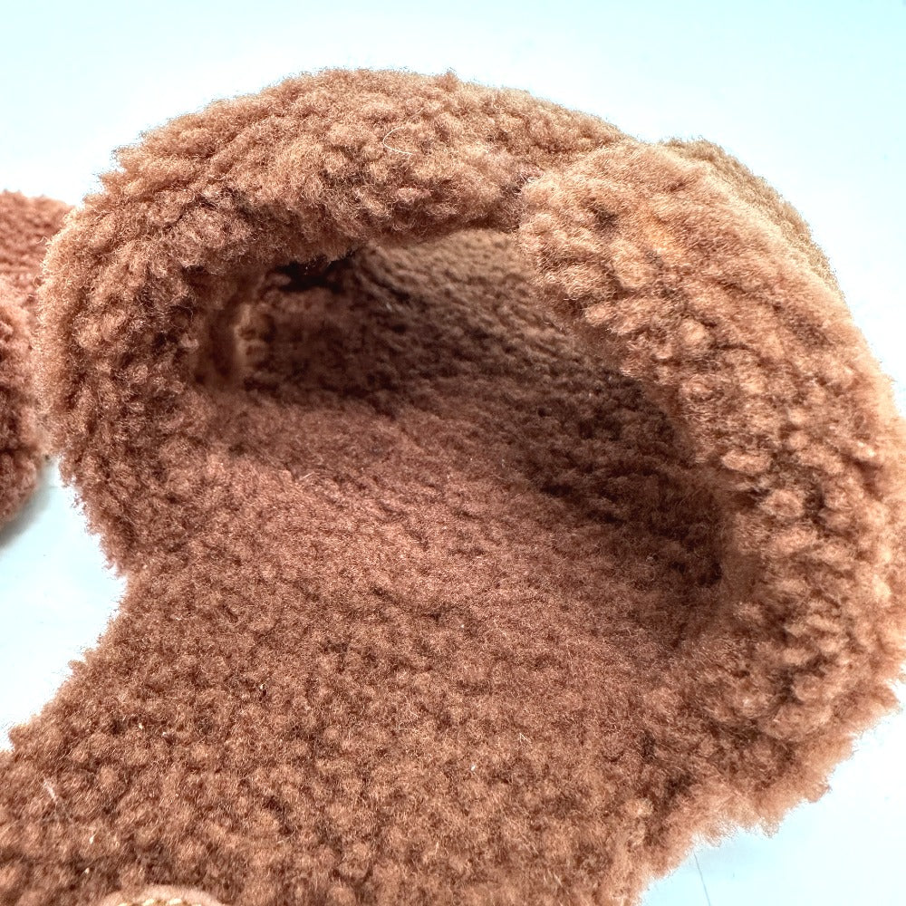 HERMES Sandals Sheepskin Brown Oran 36.5