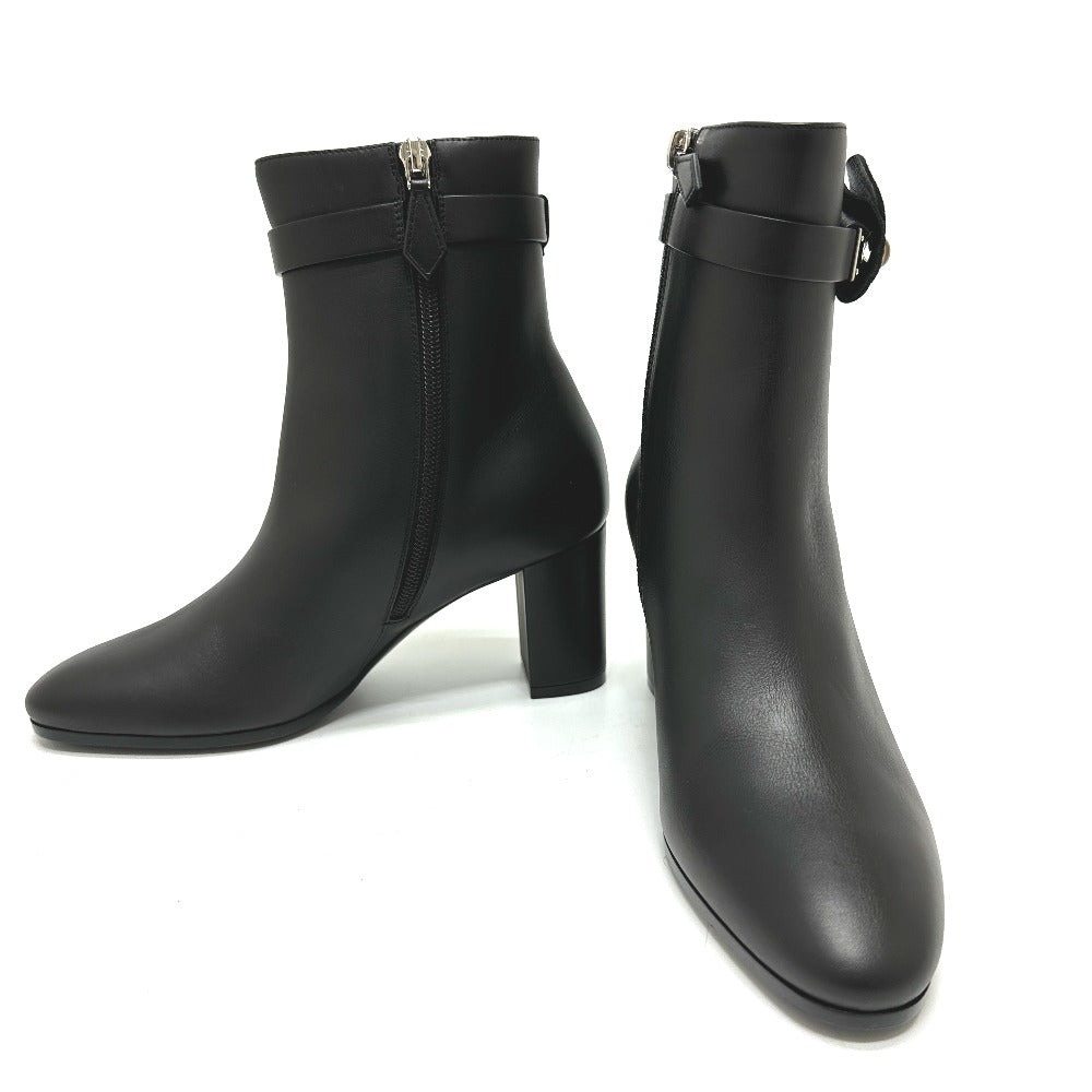 HERMES boots Calf leather black Kelly Saint Germain 36.5