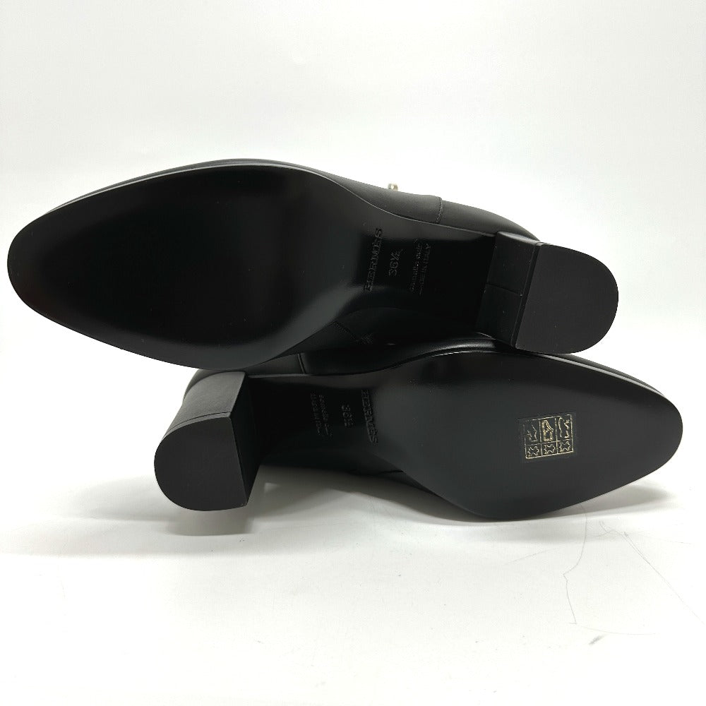 HERMES boots Calf leather black Kelly Saint Germain 36.5