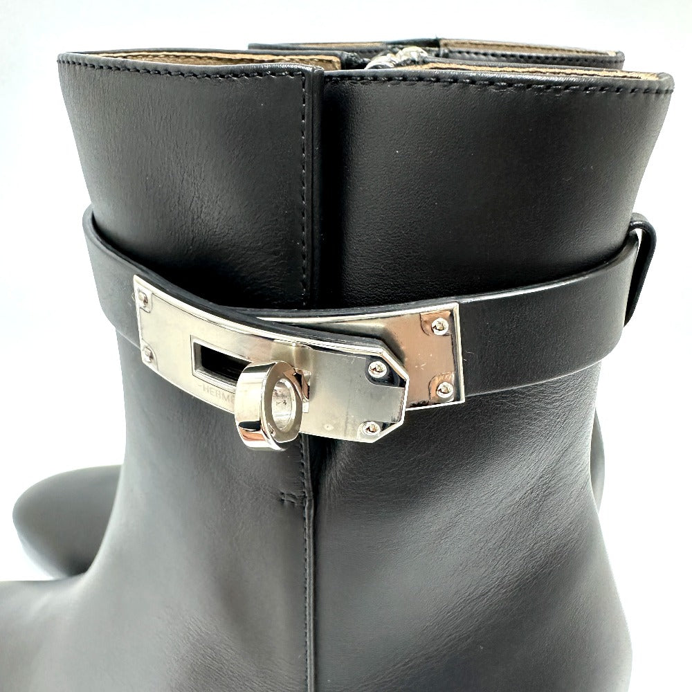HERMES boots Calf leather black Kelly Saint Germain 36.5