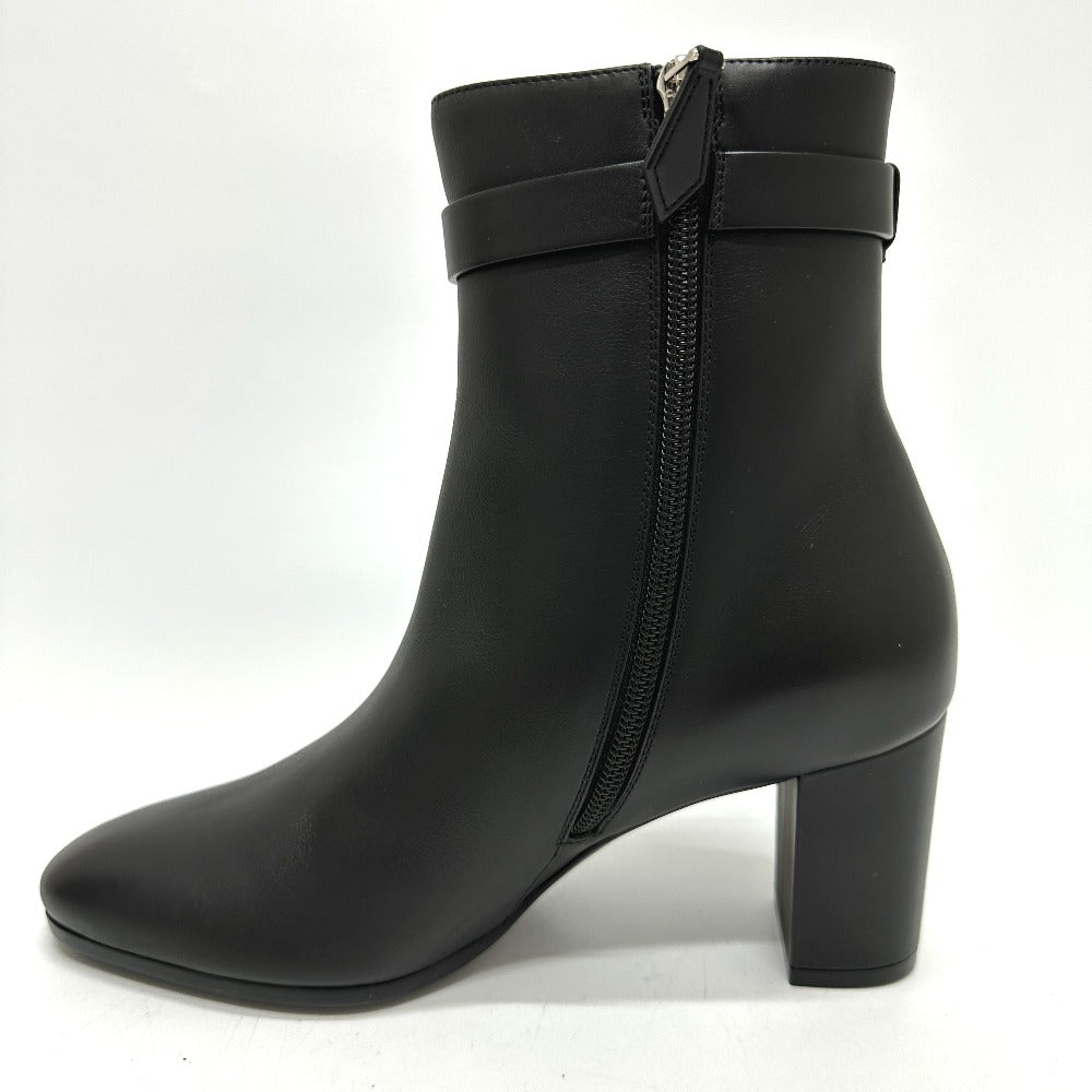 HERMES boots Calf leather black Kelly Saint Germain 36.5