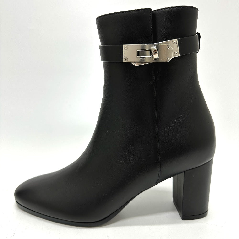 HERMES boots Calf leather black Kelly Saint Germain 36.5