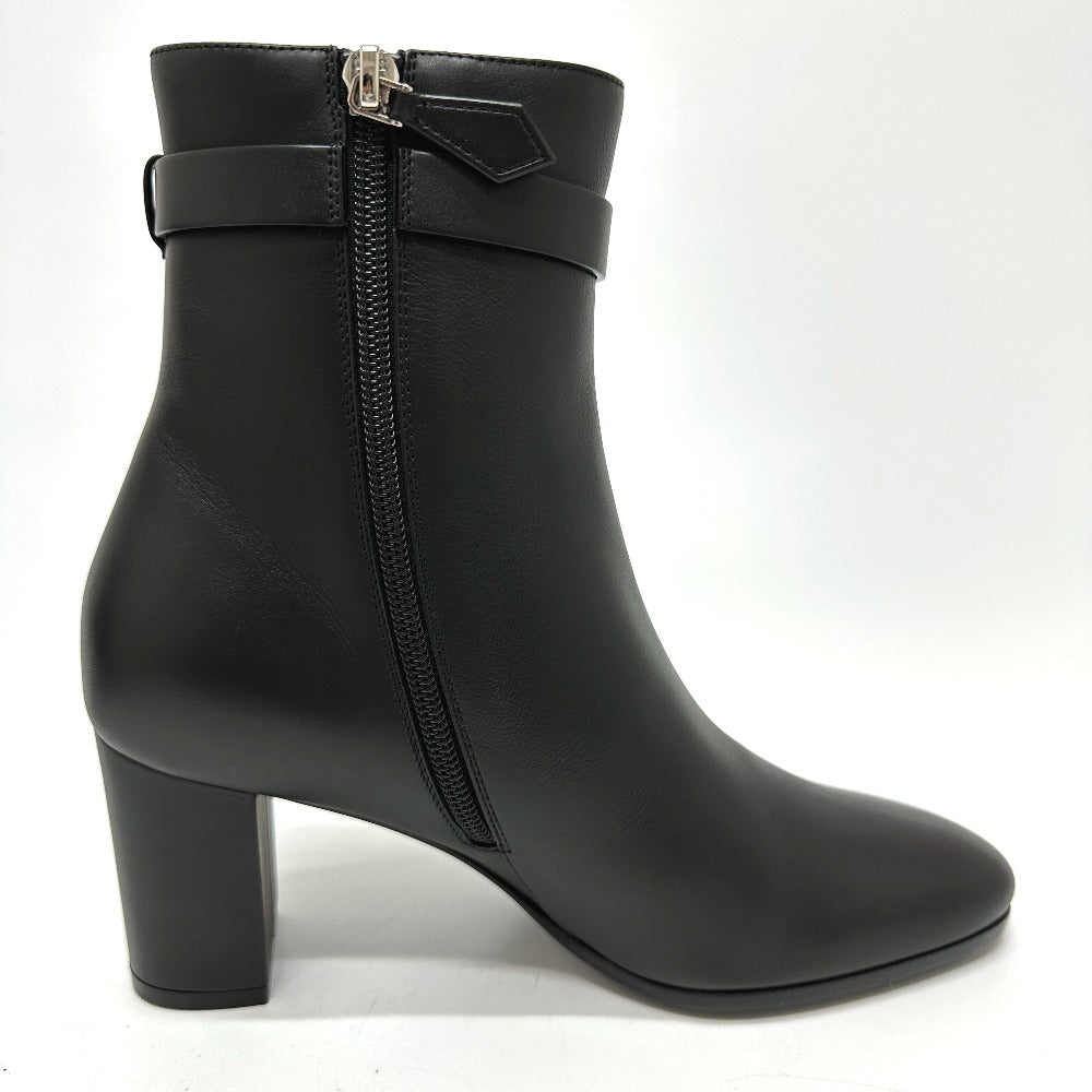 HERMES boots Calf leather black Kelly Saint Germain 36.5