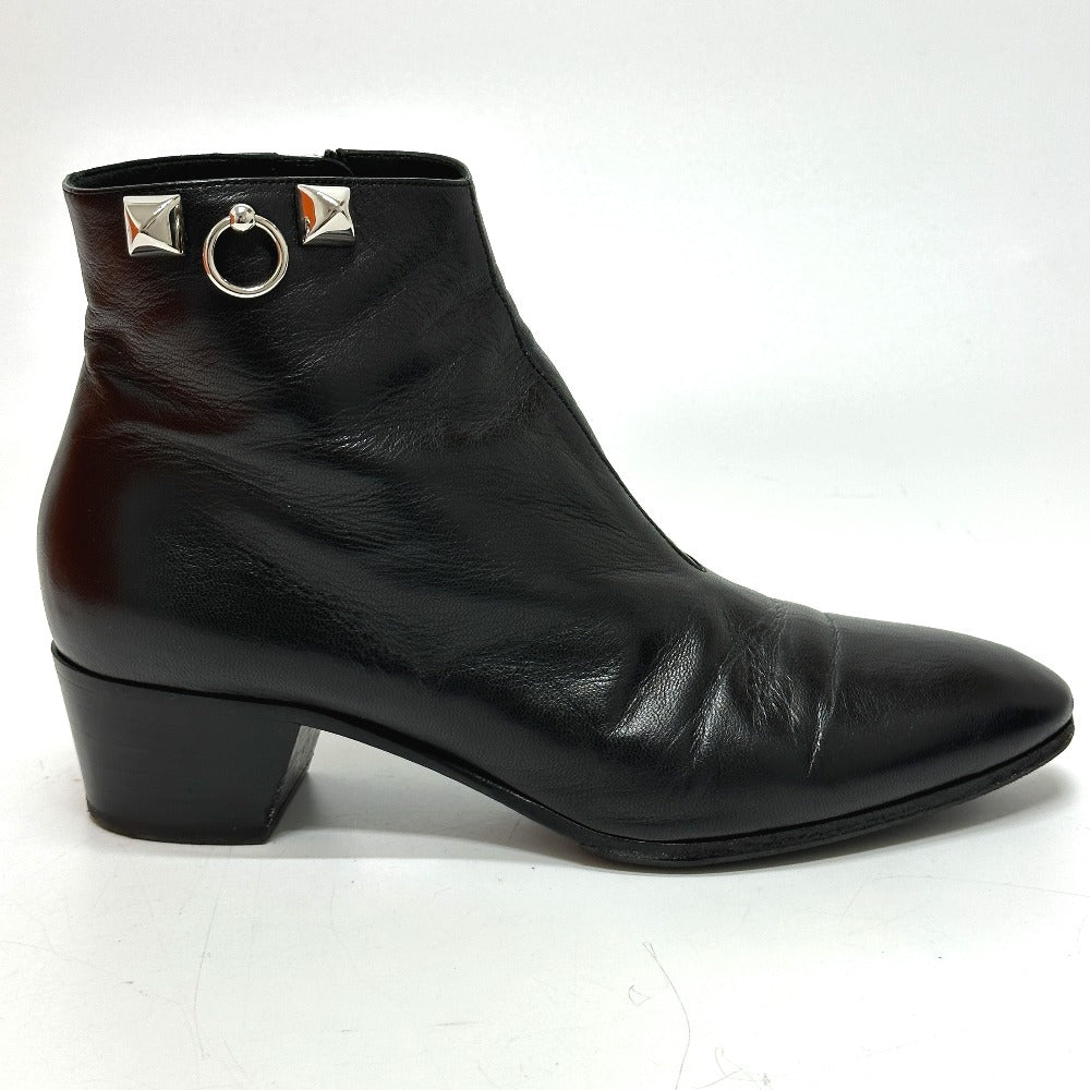HERMES boots leather black Sistina 36.5