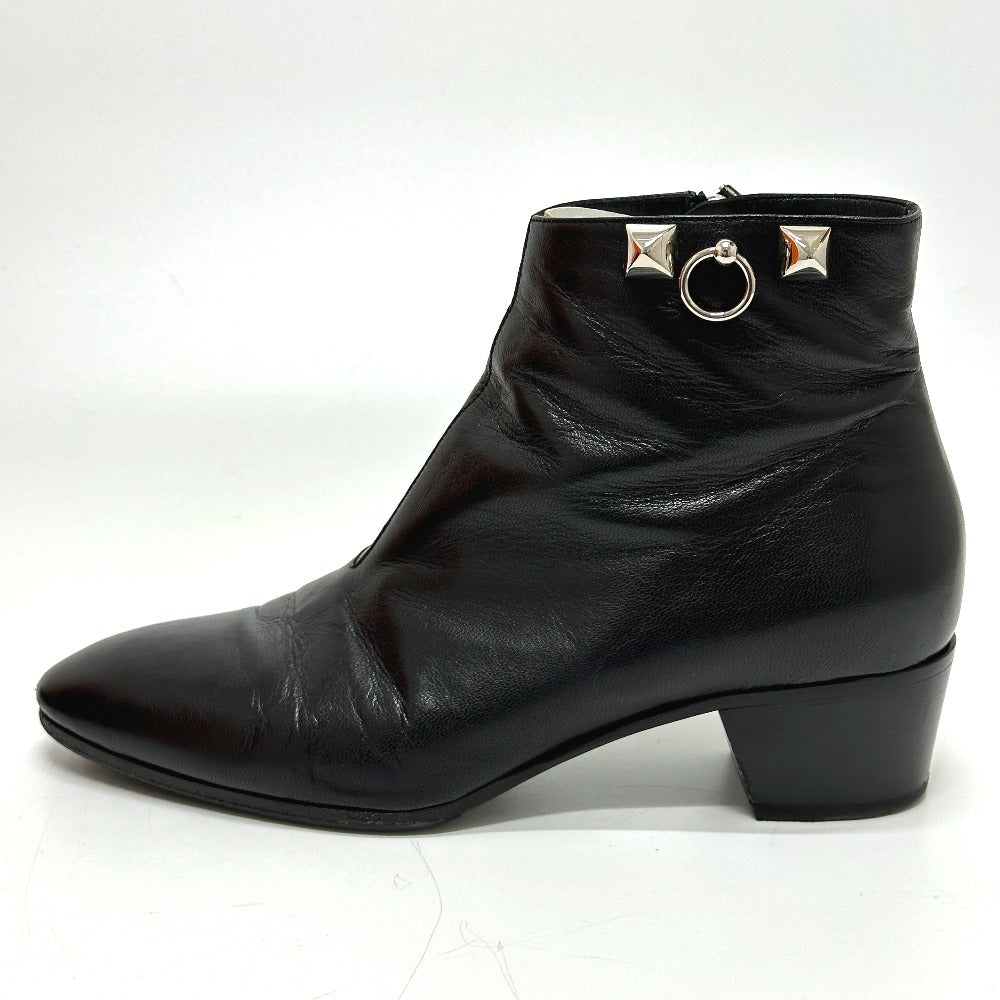 HERMES boots leather black Sistina 36.5