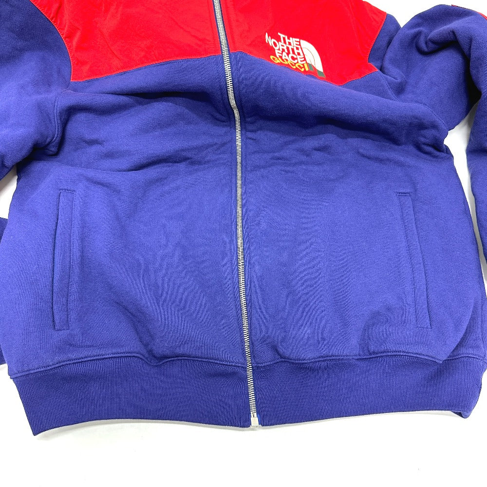 GUCCI Hoodie 671462 Cotton, Nylon Red / blue North Face Collaboration zip-up hoodie S