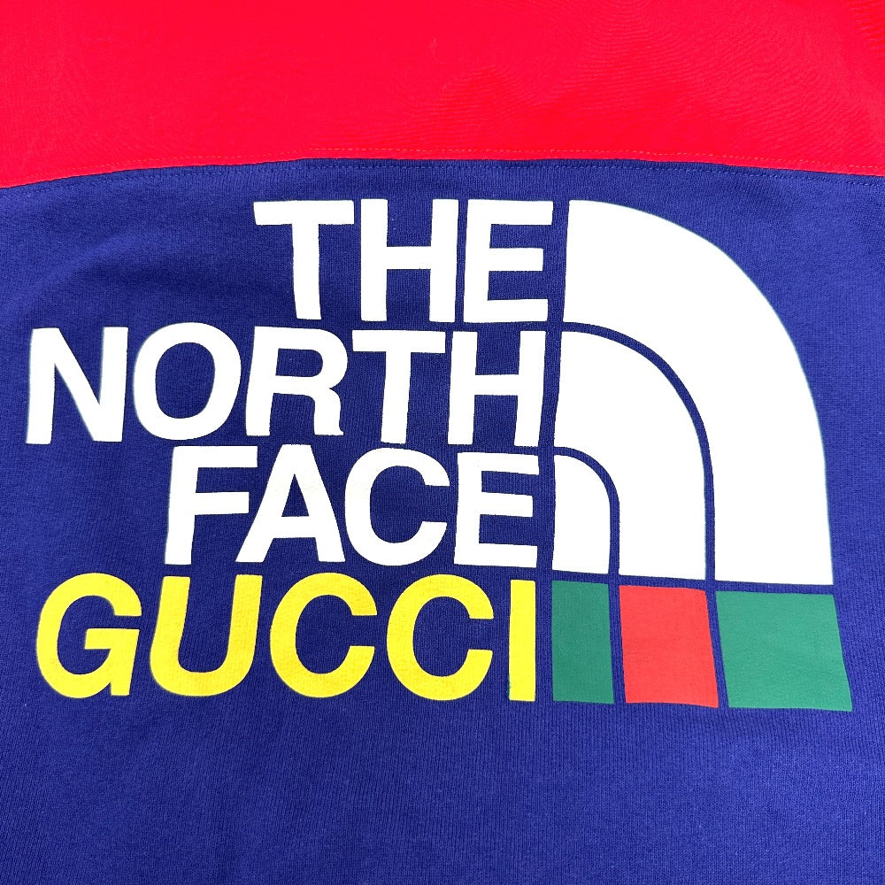 GUCCI Hoodie 671462 Cotton, Nylon Red / blue North Face Collaboration zip-up hoodie S