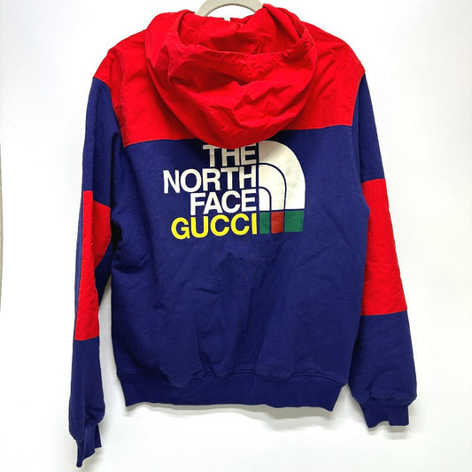 GUCCI Hoodie 671462 Cotton, Nylon Red / blue North Face Collaboration zip-up hoodie S