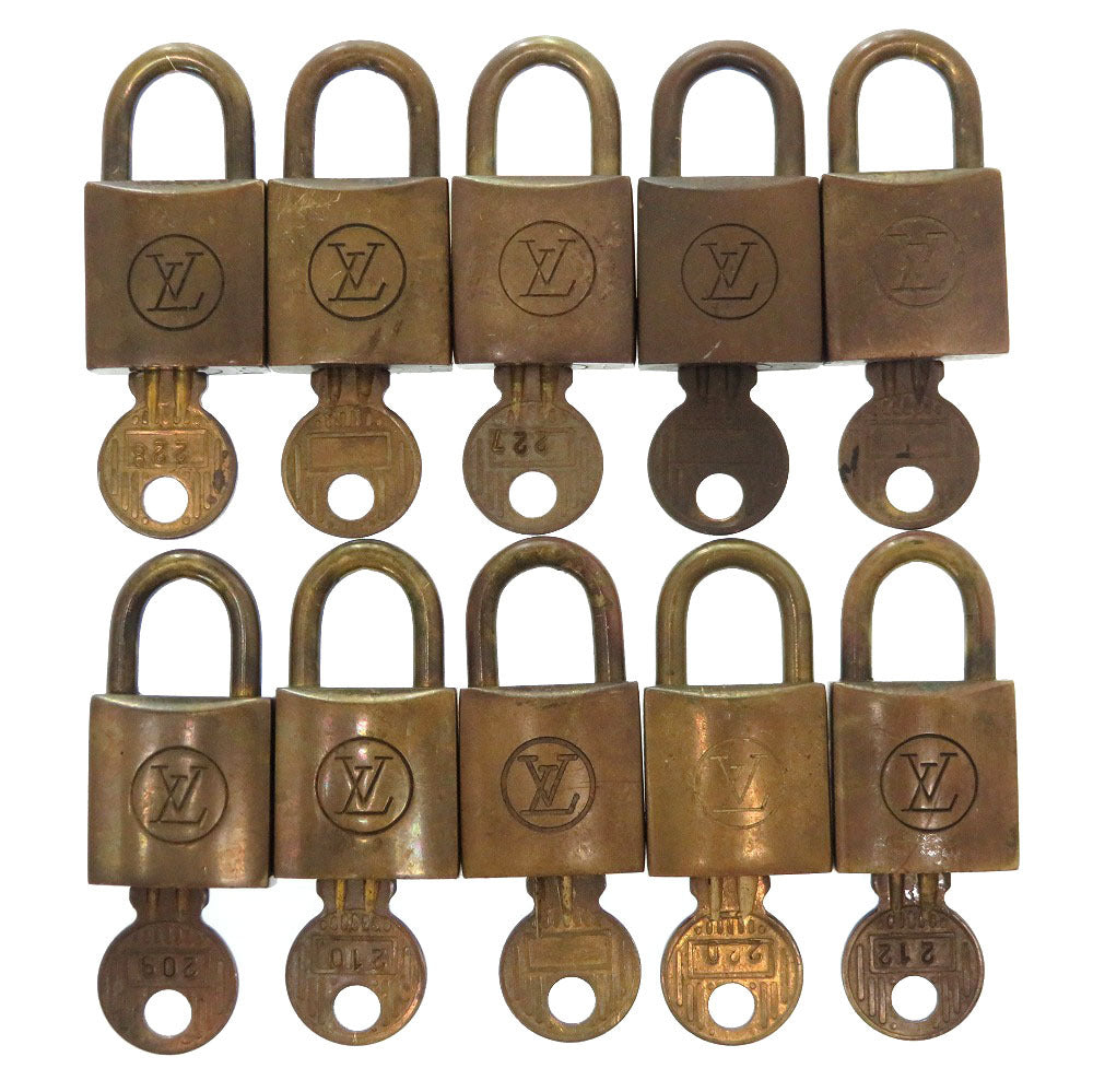 LOUIS VUITTON Cadena metal gold 10-piece set Old model Cadena Padlock Padlock