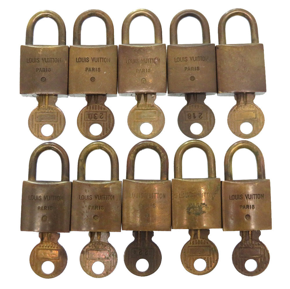 LOUIS VUITTON Cadena metal gold 10-piece set Old model Cadena Padlock Padlock