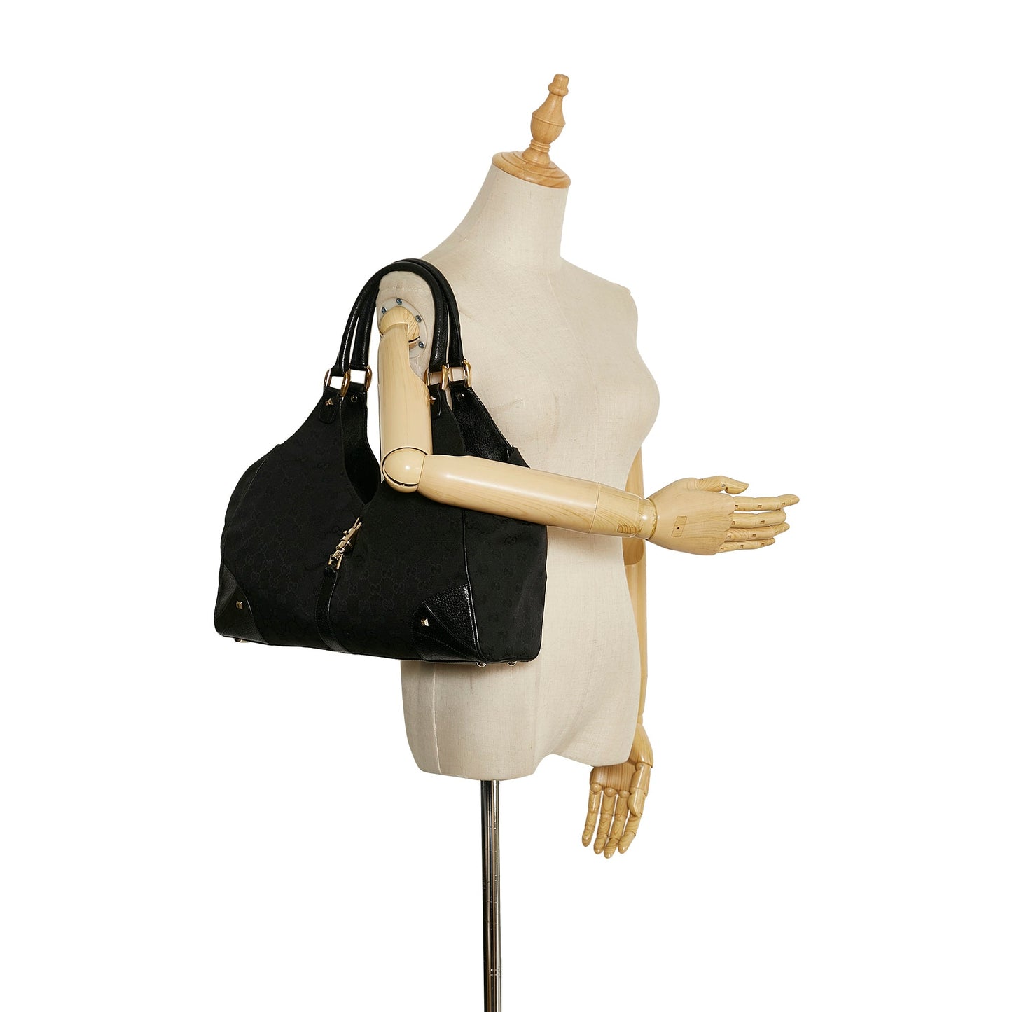 Gucci GG Canvas Nailhead Jackie Shoulder Bag