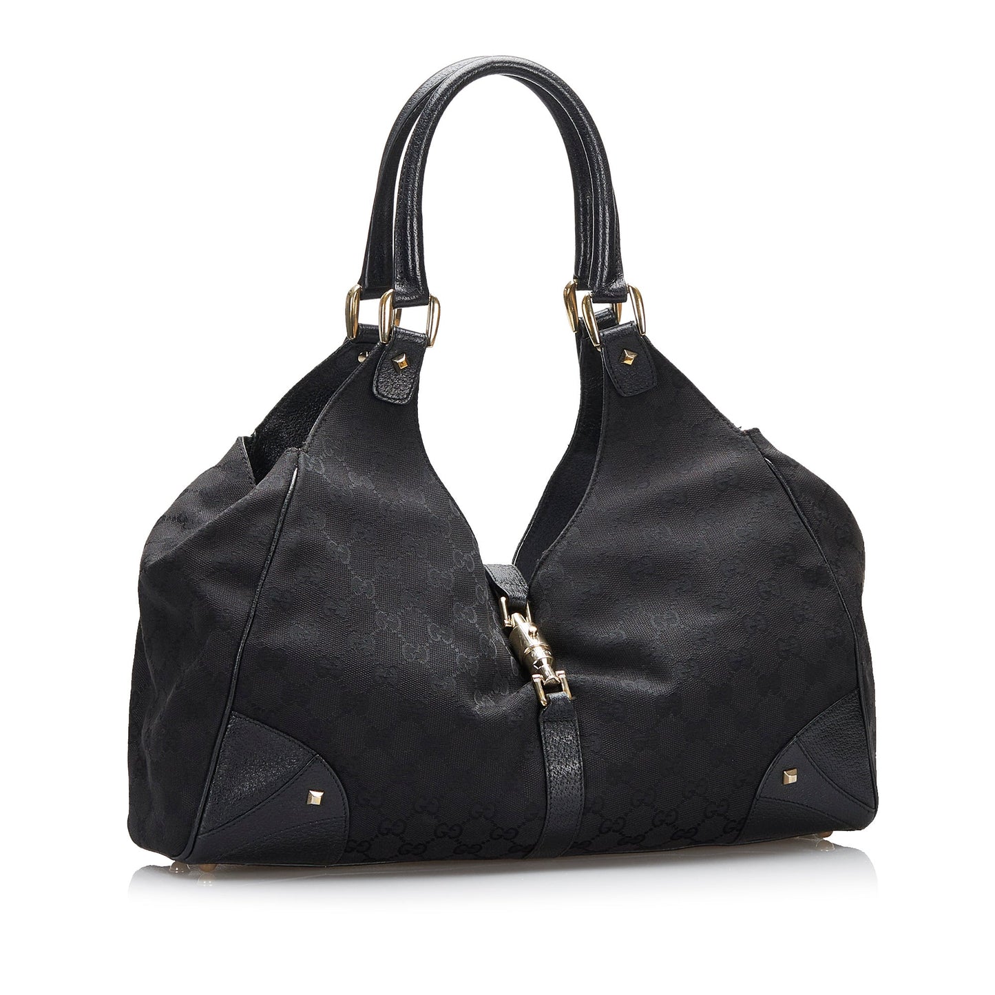 Gucci GG Canvas Nailhead Jackie Shoulder Bag