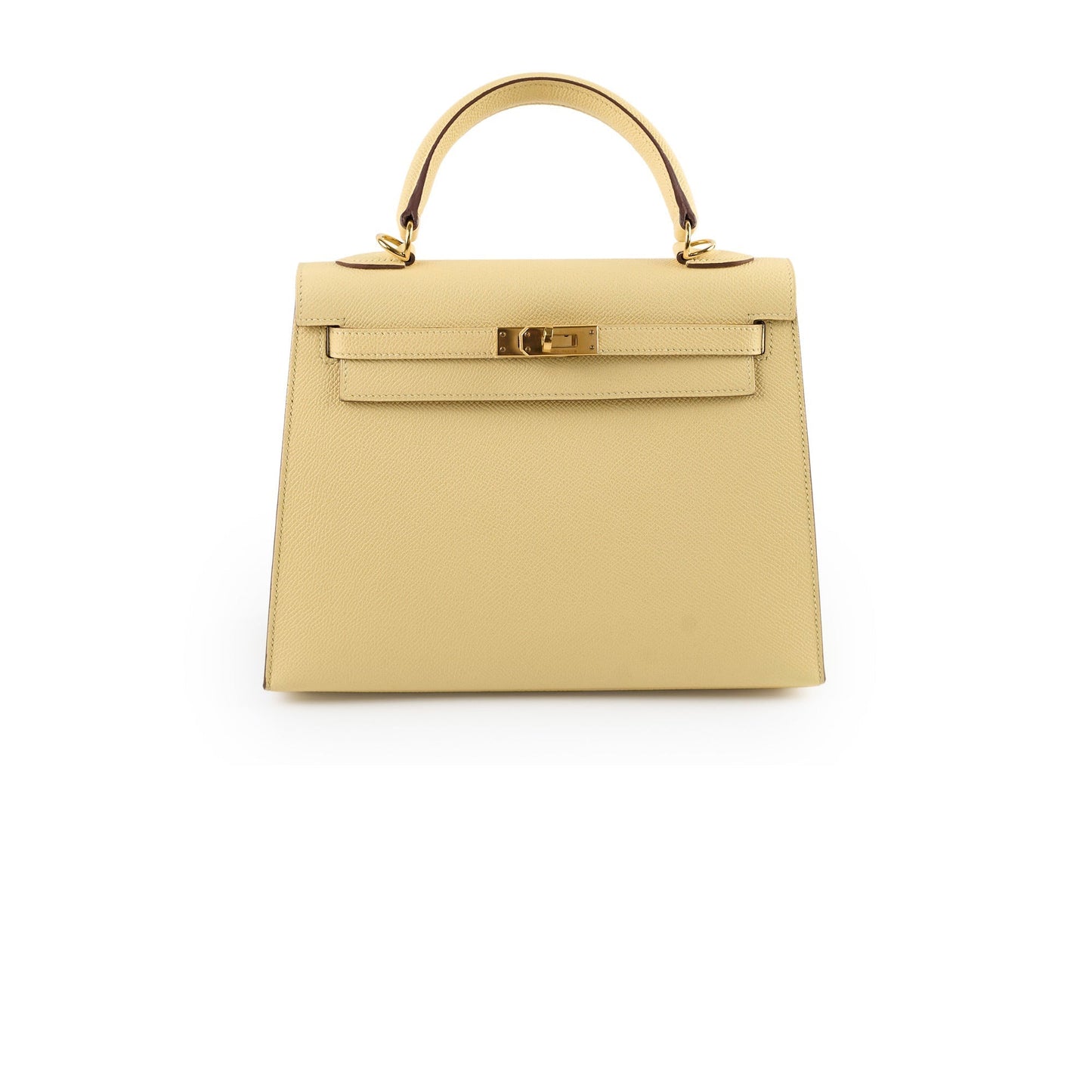 Hermes Kelly 25 Jaune Poussin Epsom Sellier X Stamp 2016