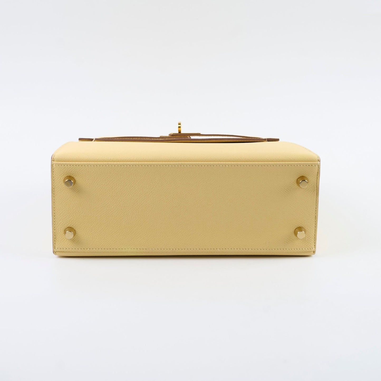 Hermes Kelly 25 Jaune Poussin Epsom Sellier X Stamp 2016