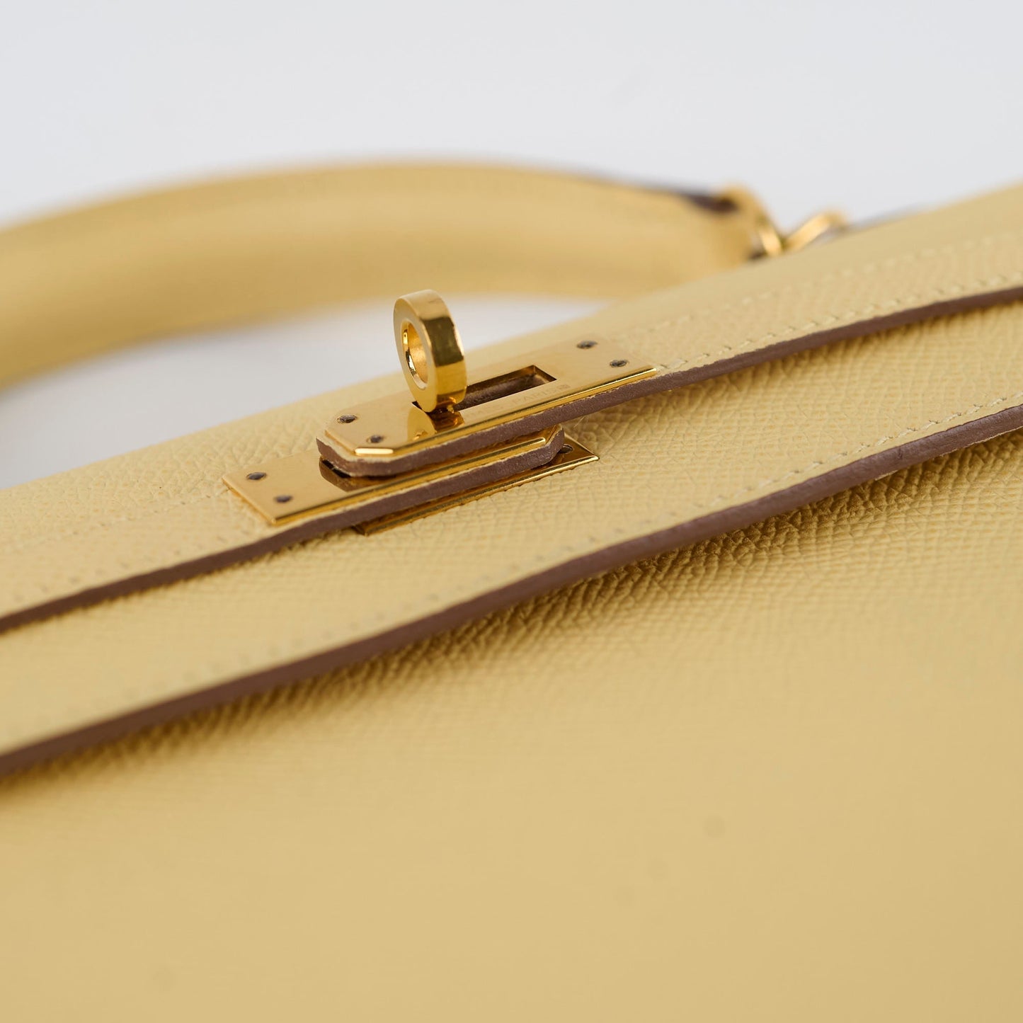 Hermes Kelly 25 Jaune Poussin Epsom Sellier X Stamp 2016
