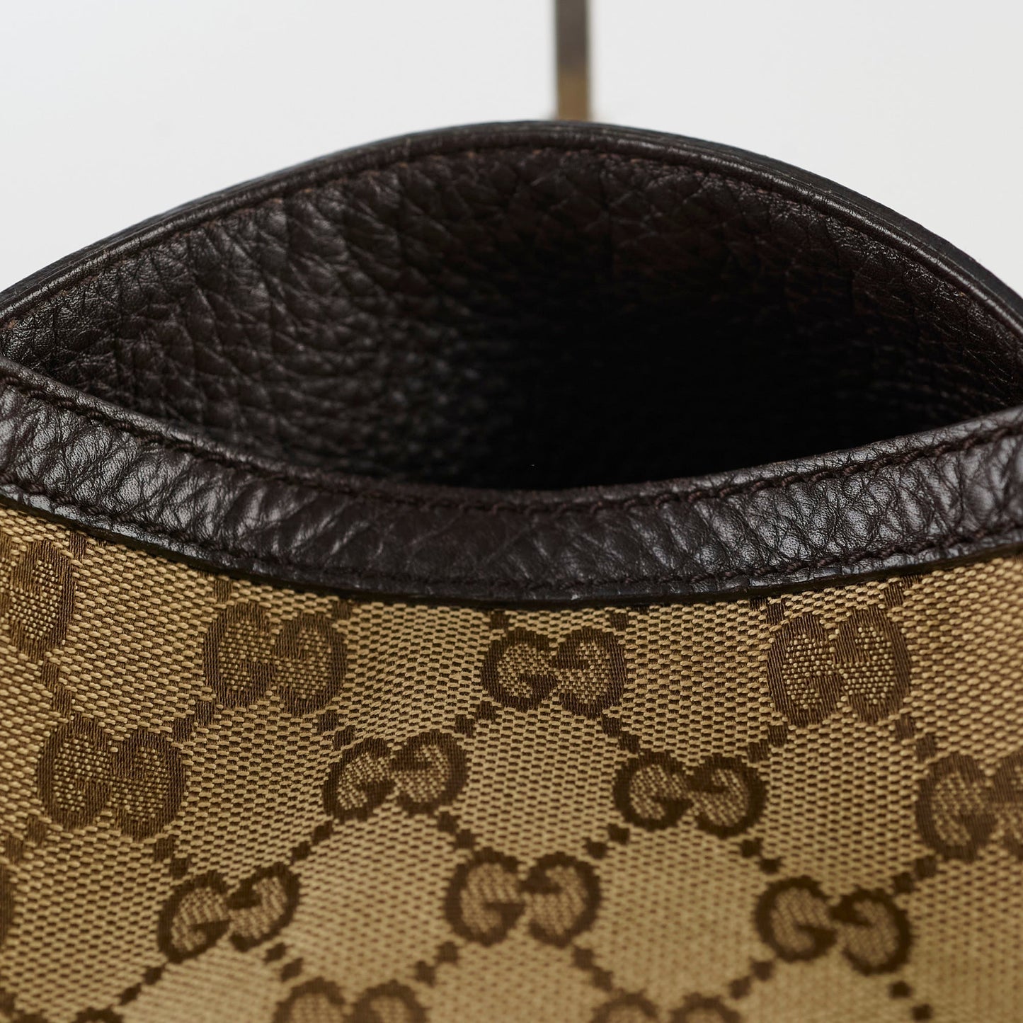 Gucci GG Canvas Bamboo Shoulder Bag Brown