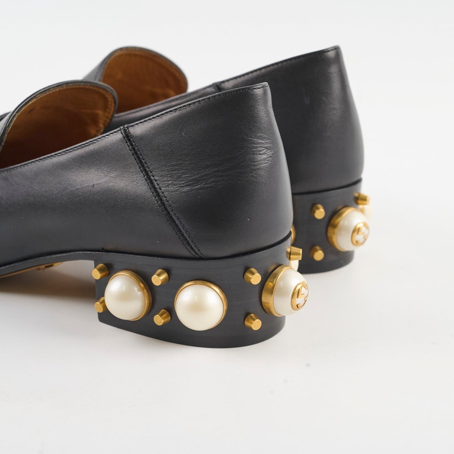 Gucci Peyton GG Pearl White Loafers Black  Size 37