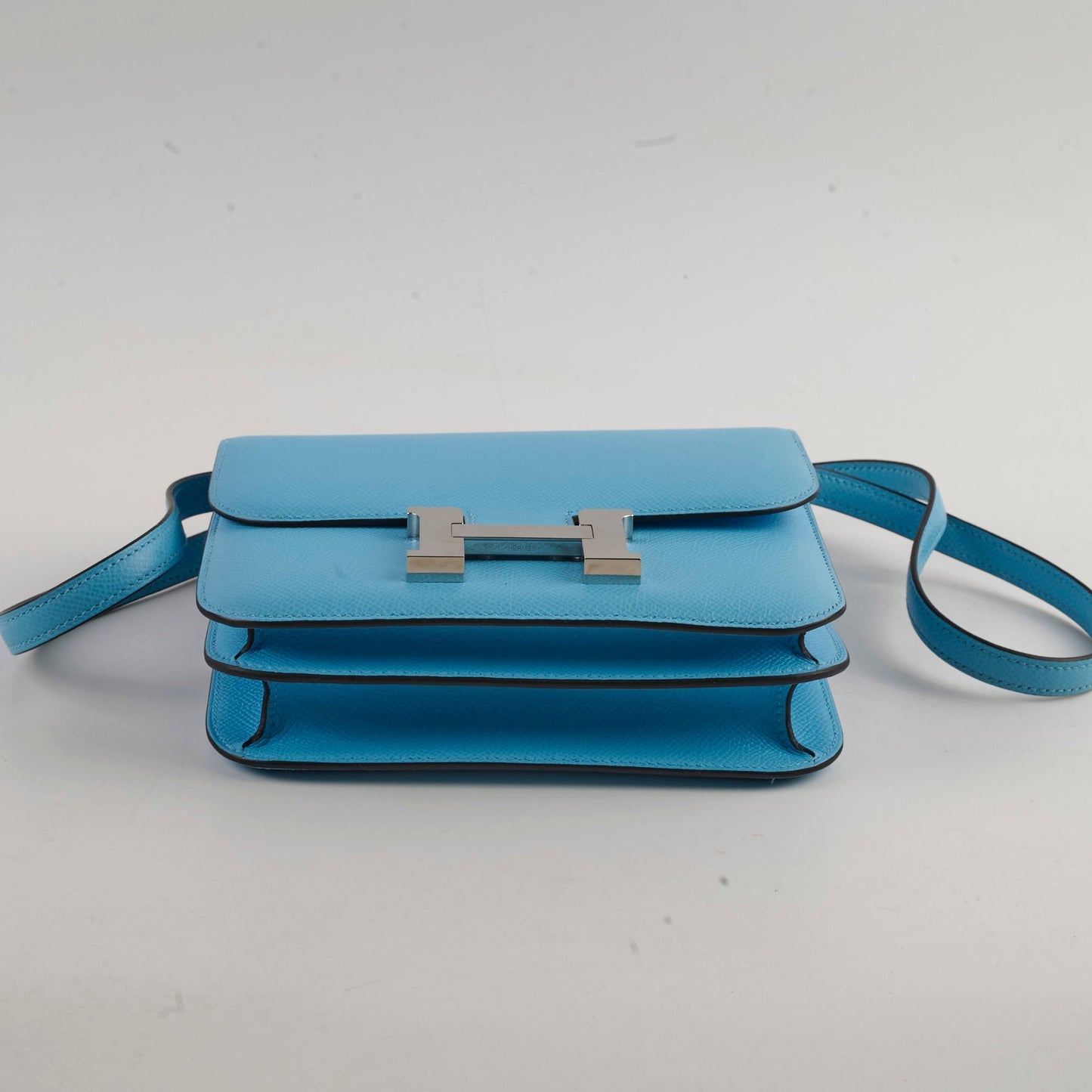 Hermes Mini Constance Epsom Bleu Celeste B Stamp 2023