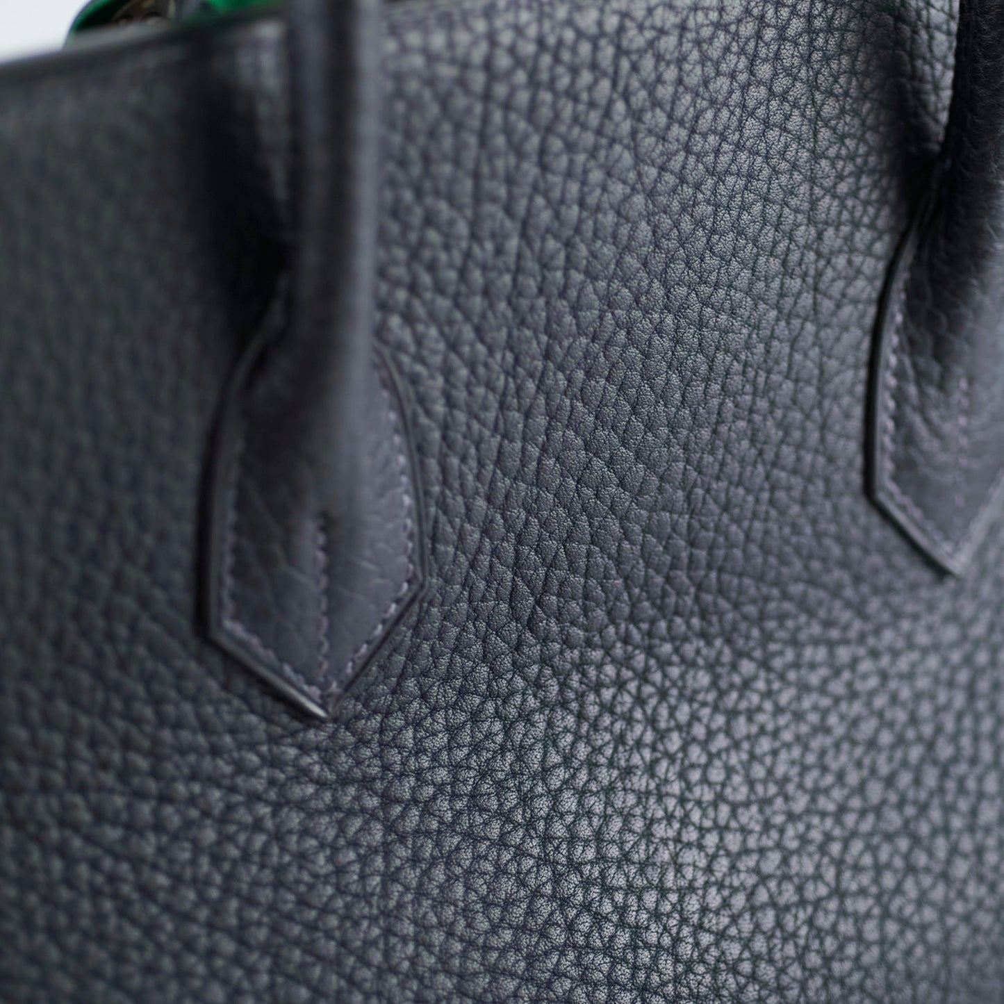 Hermes 35 Birkin Fjord Blue Indigo Square H Stamp