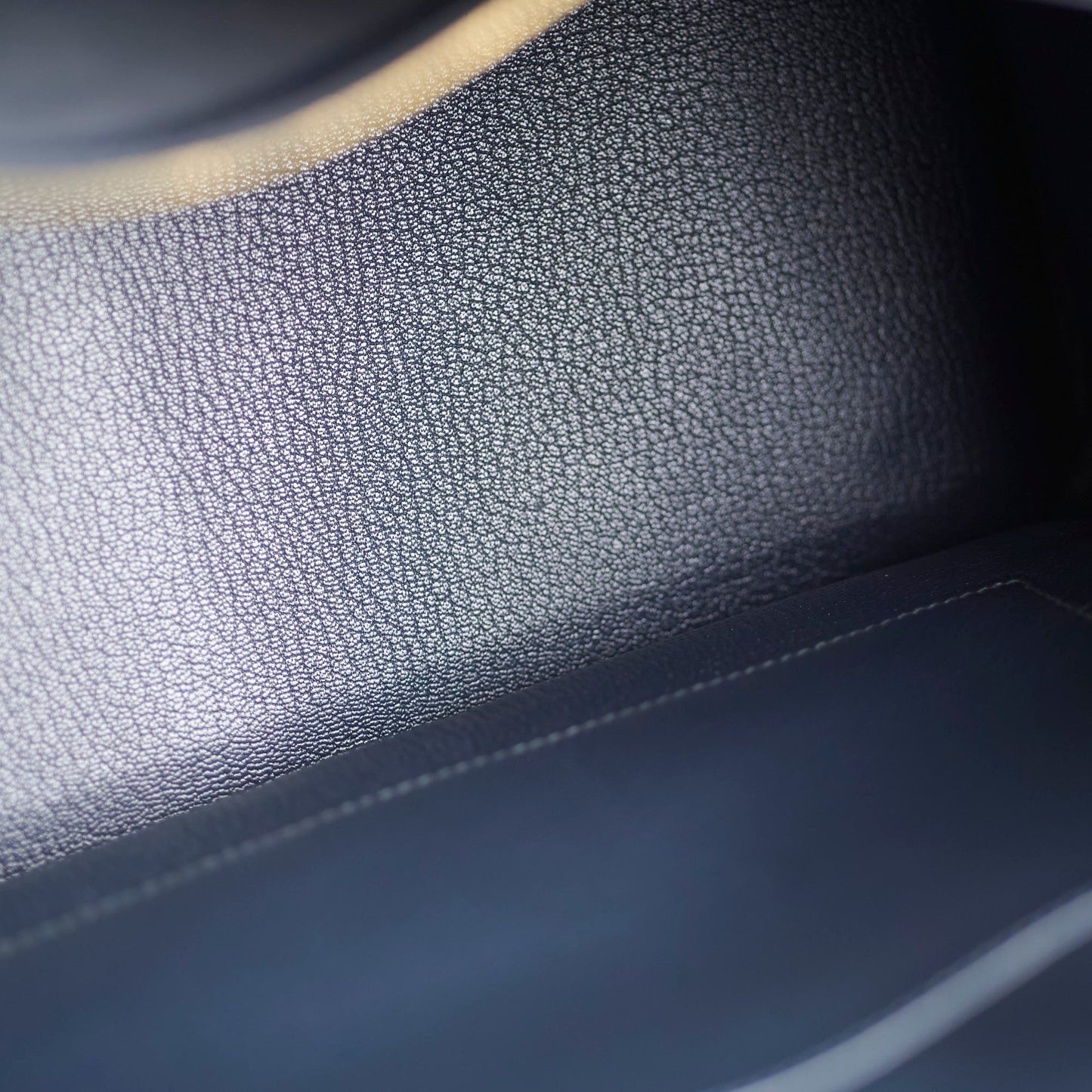 Hermes 35 Birkin Fjord Blue Indigo Square H Stamp