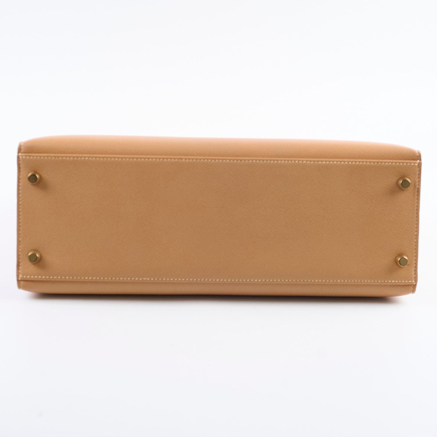 Hermes Kelly 32 Cushbell Natural Gold Circle W Stamp