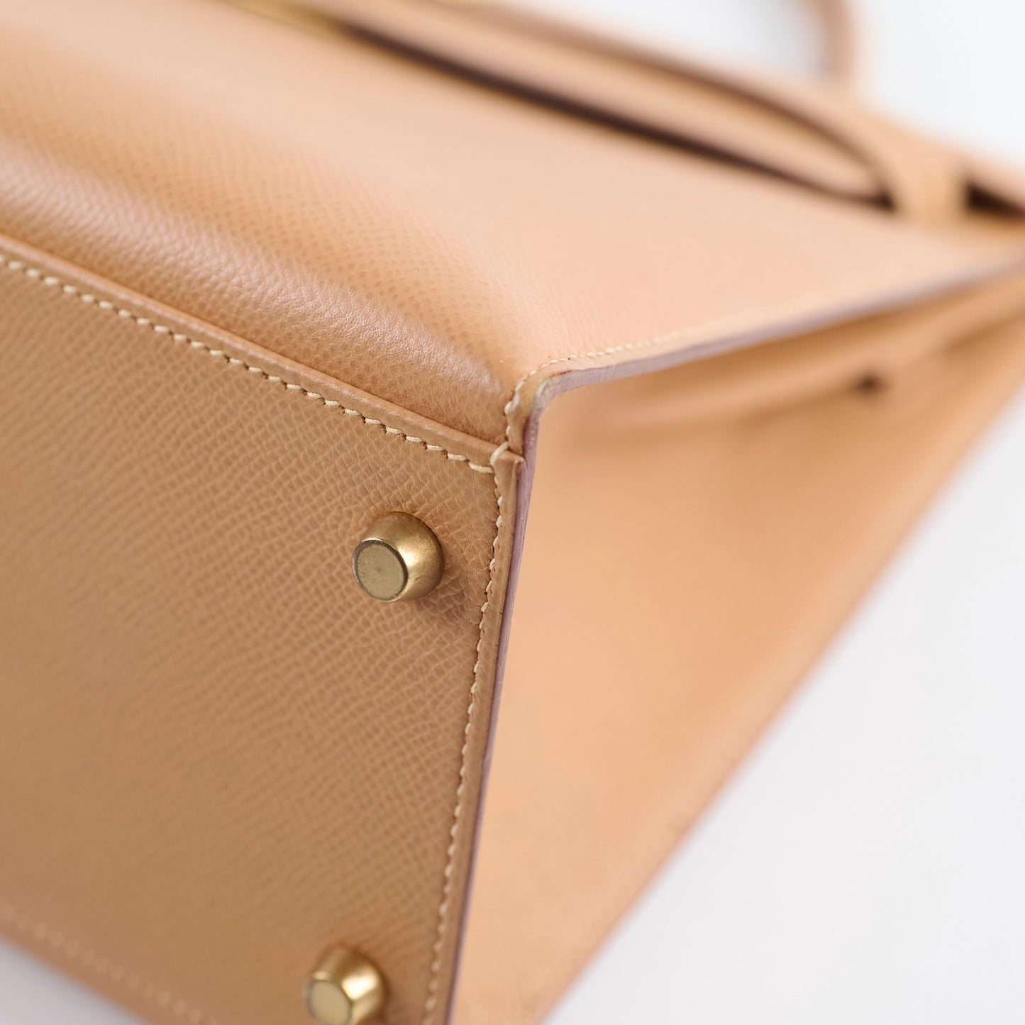 Hermes Kelly 32 Cushbell Natural Gold Circle W Stamp