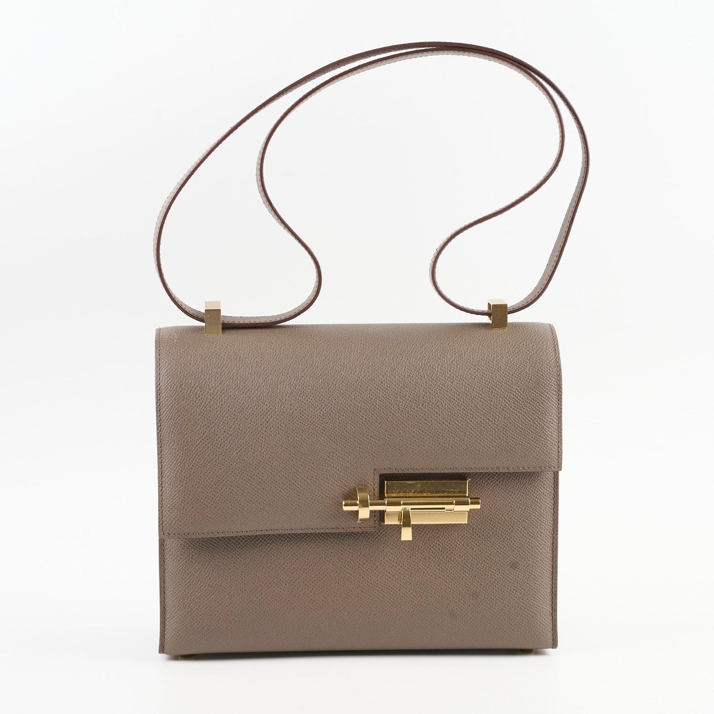 Hermes Verrou 21 Epsom Etain D Stamp