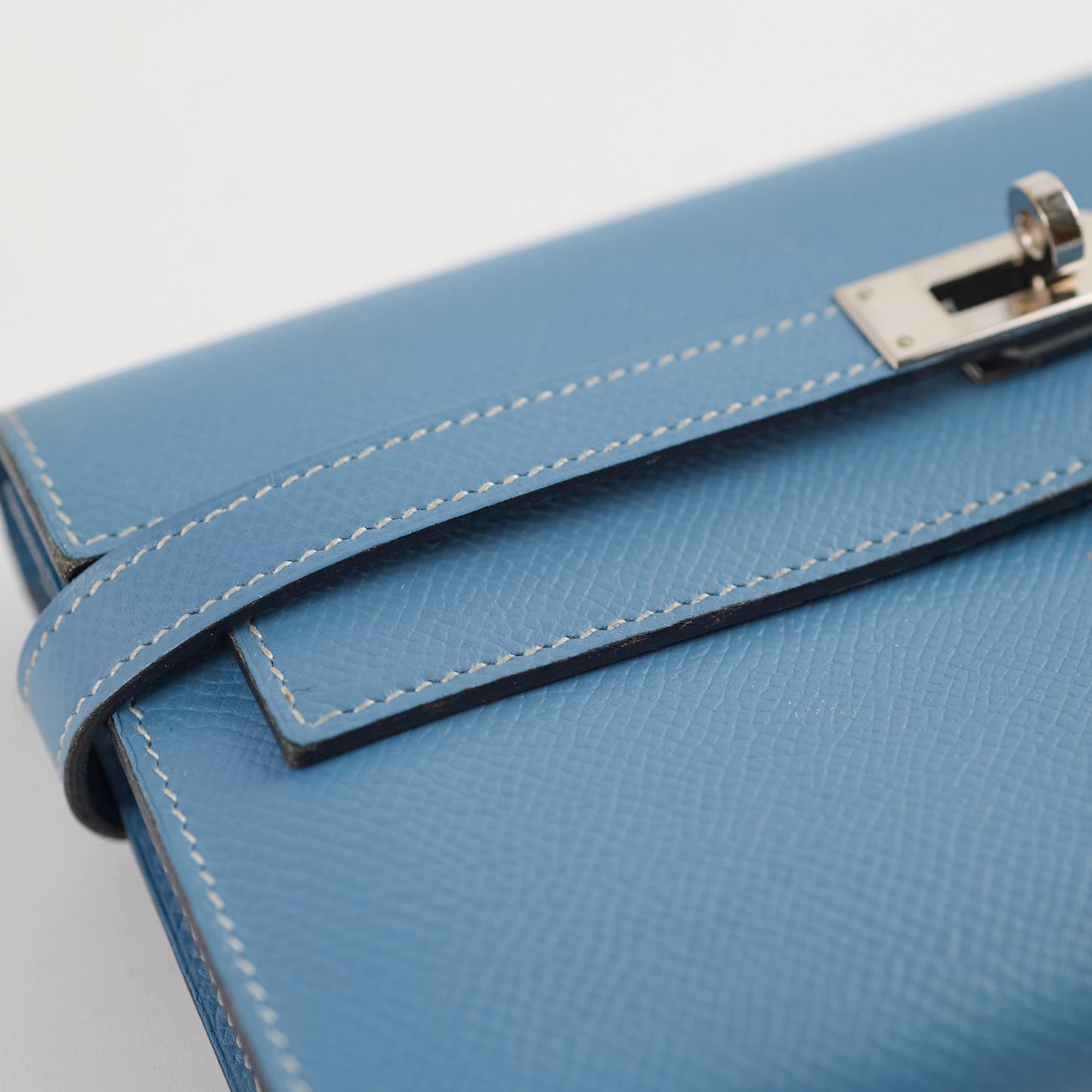 Hermes Kelly Wallet Epsom Blue Jean