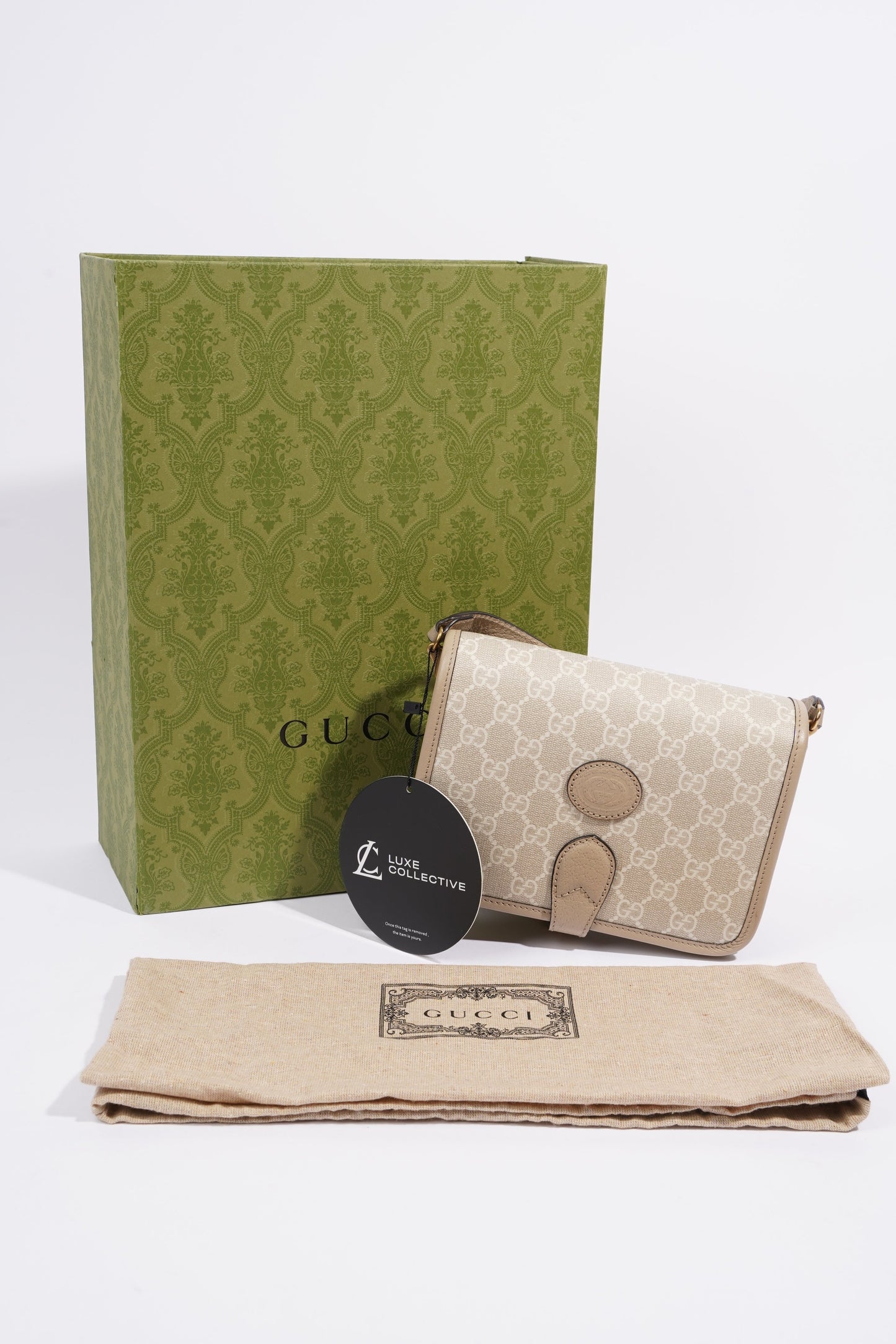 Gucci Mini Crossbody Beige Coated Canvas