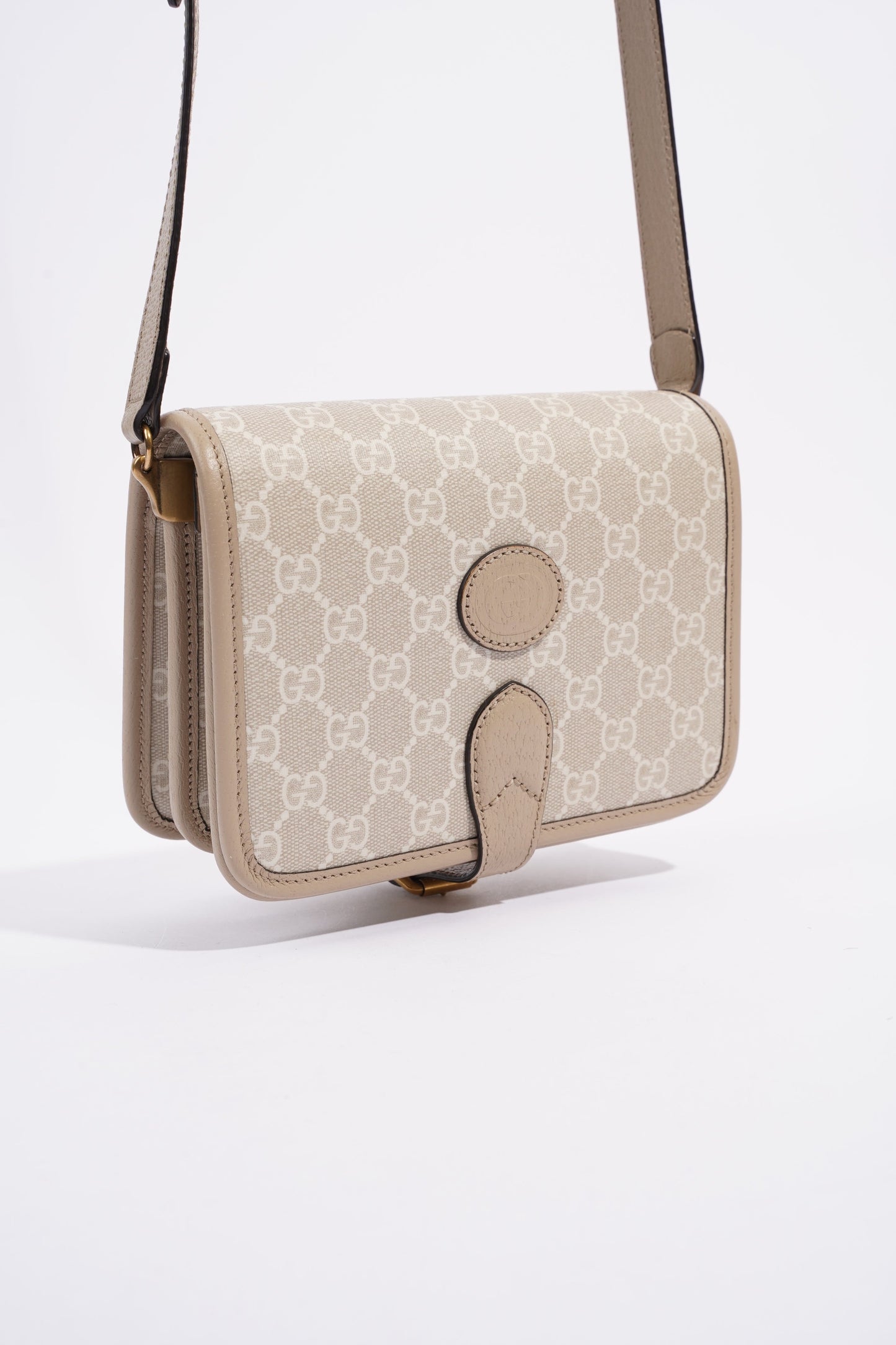 Gucci Mini Crossbody Beige Coated Canvas