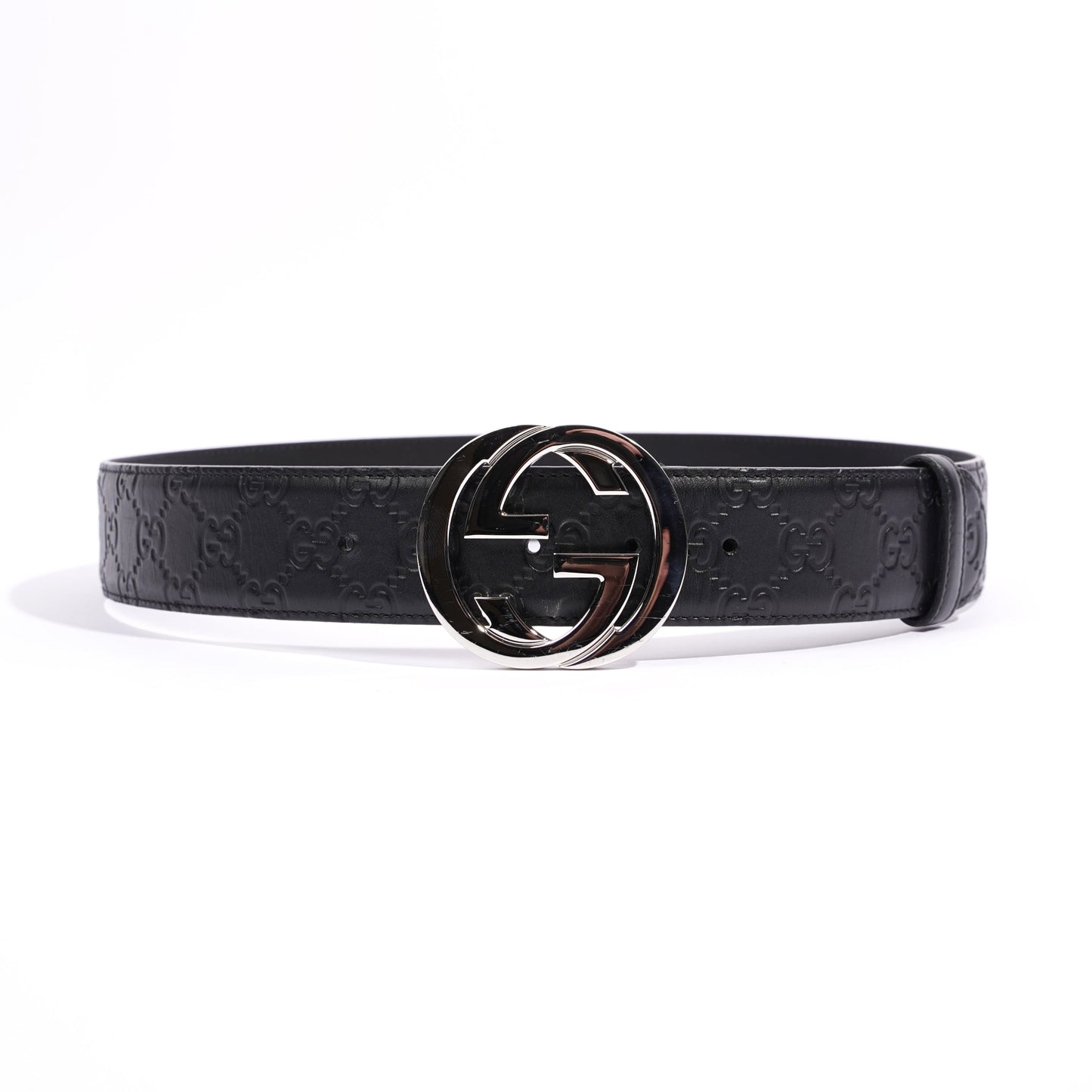 Gucci Signature Belt Black Leather 85cm 34"