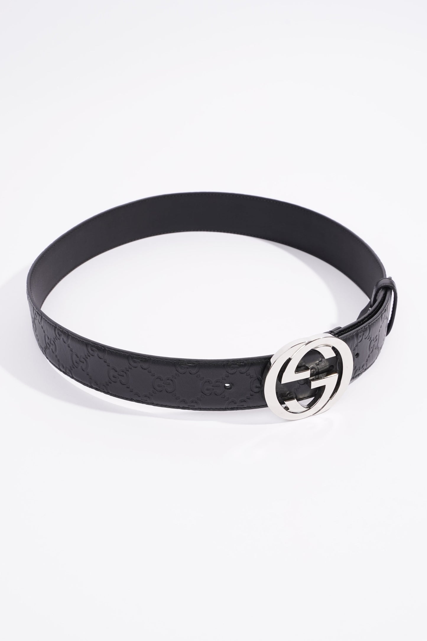 Gucci Signature Belt Black Leather 85cm 34"