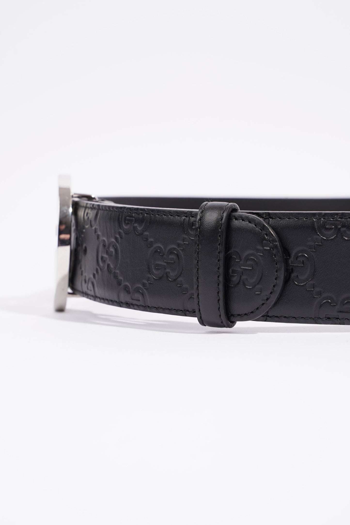 Gucci Signature Belt Black Leather 85cm 34"