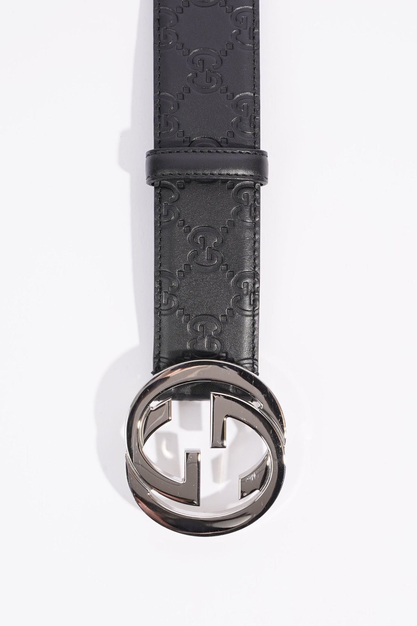Gucci Signature Belt Black Leather 85cm 34"