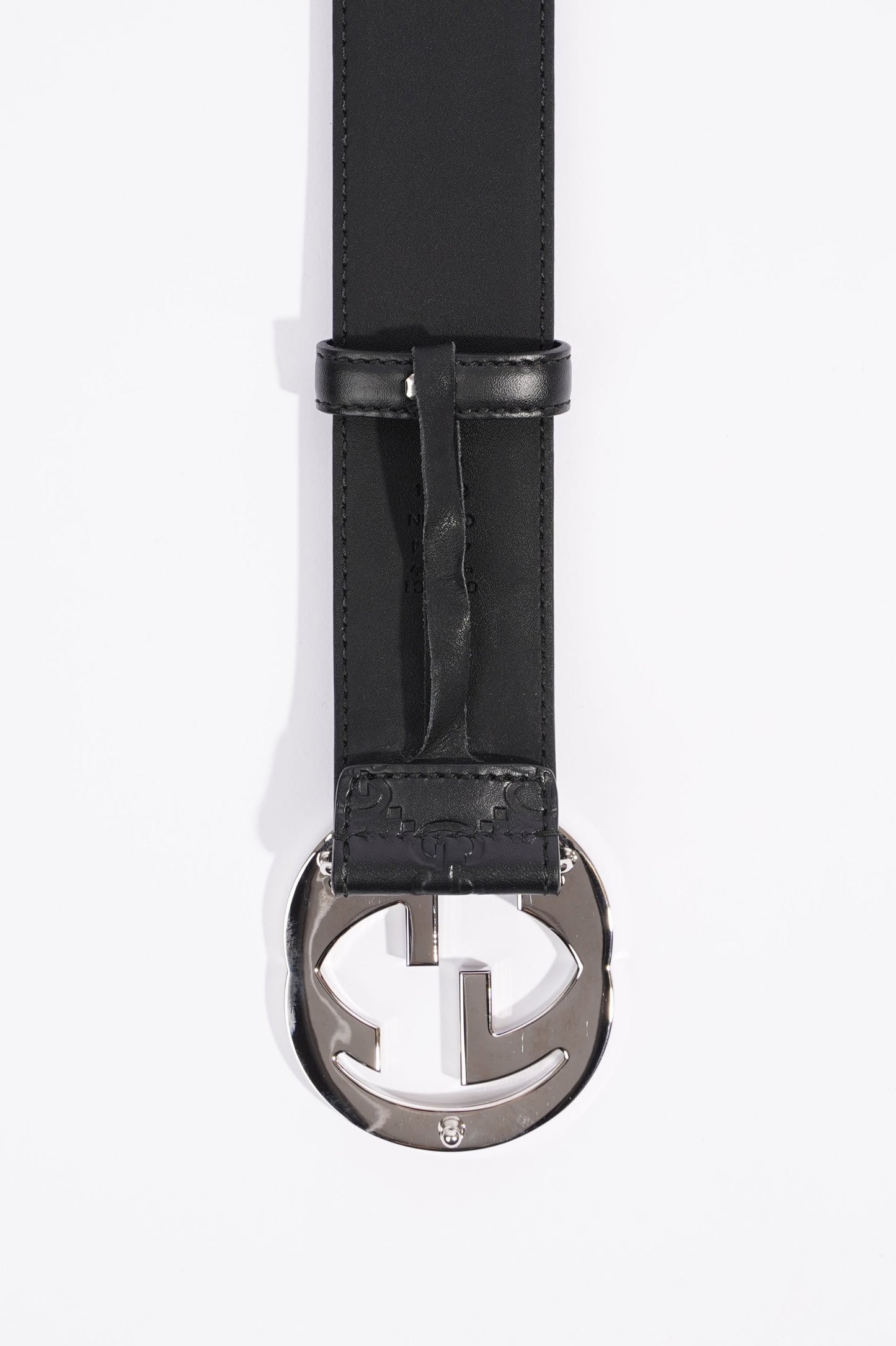 Gucci Signature Belt Black Leather 85cm 34"