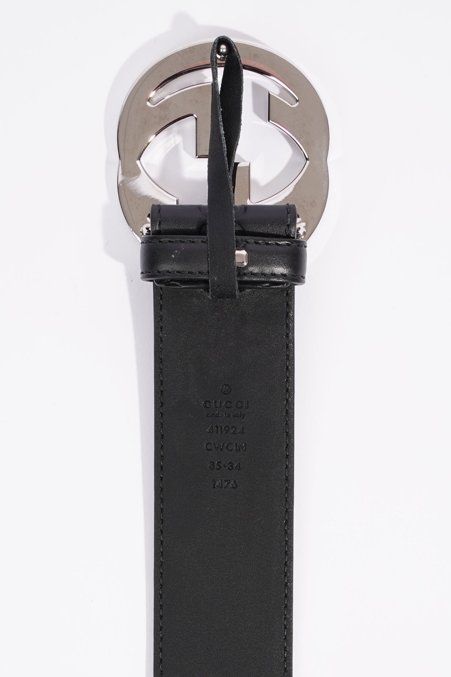 Gucci Signature Belt Black Leather 85cm 34"